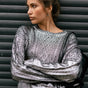 Pull argenté torsadé Femme Pregane Glitter silver | Freeman T. Porter