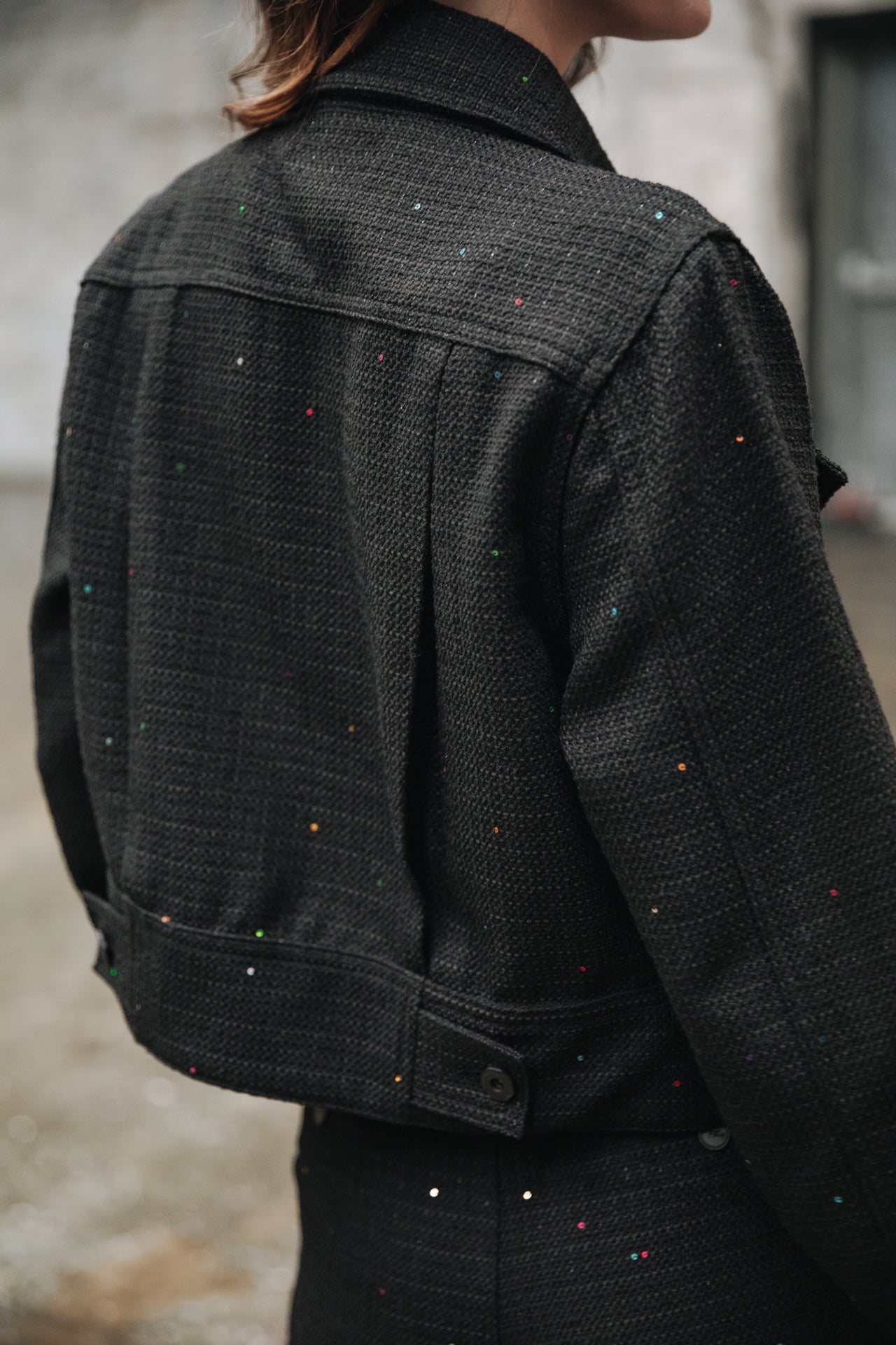 Veste en jean Femme Olena Tweedy black | Freeman T. Porter