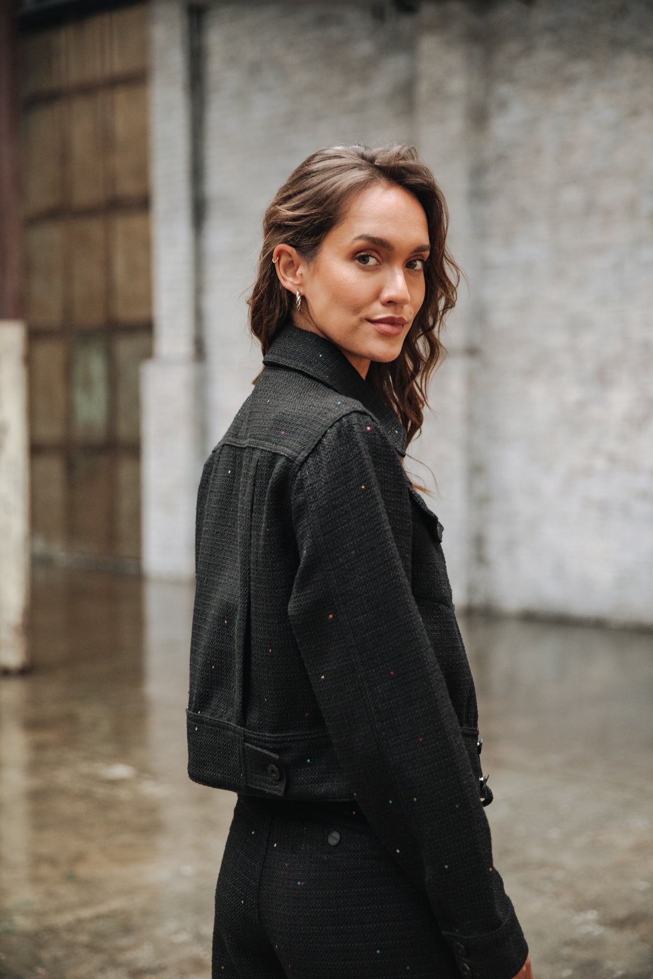 Veste en jean Femme Olena Tweedy black | Freeman T. Porter