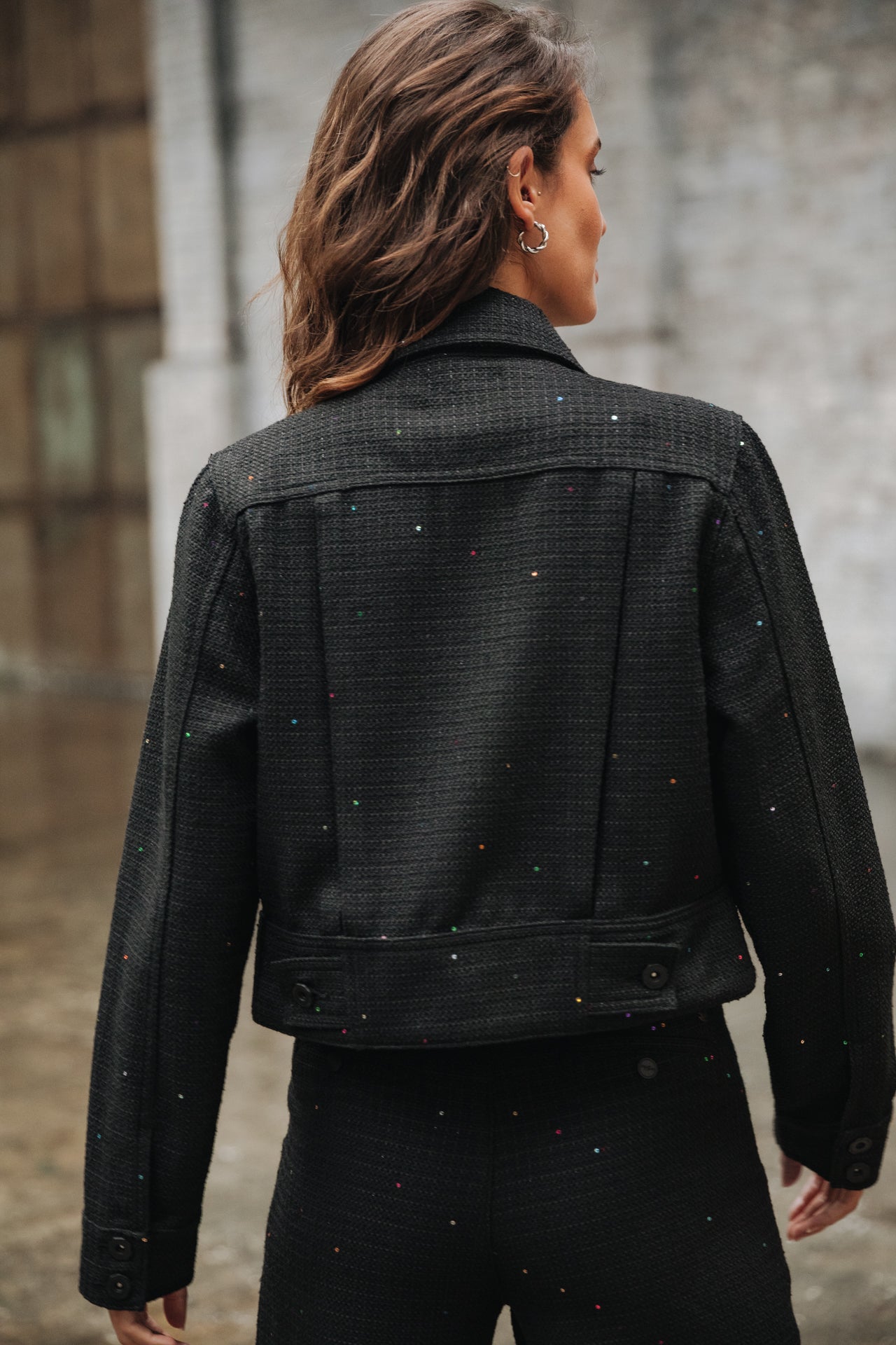 Veste en jean Femme Olena Tweedy black | Freeman T. Porter