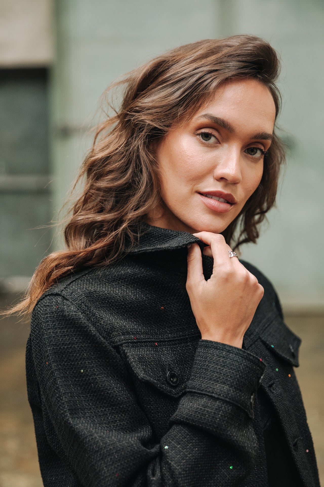 Veste en jean Femme Olena Tweedy black | Freeman T. Porter