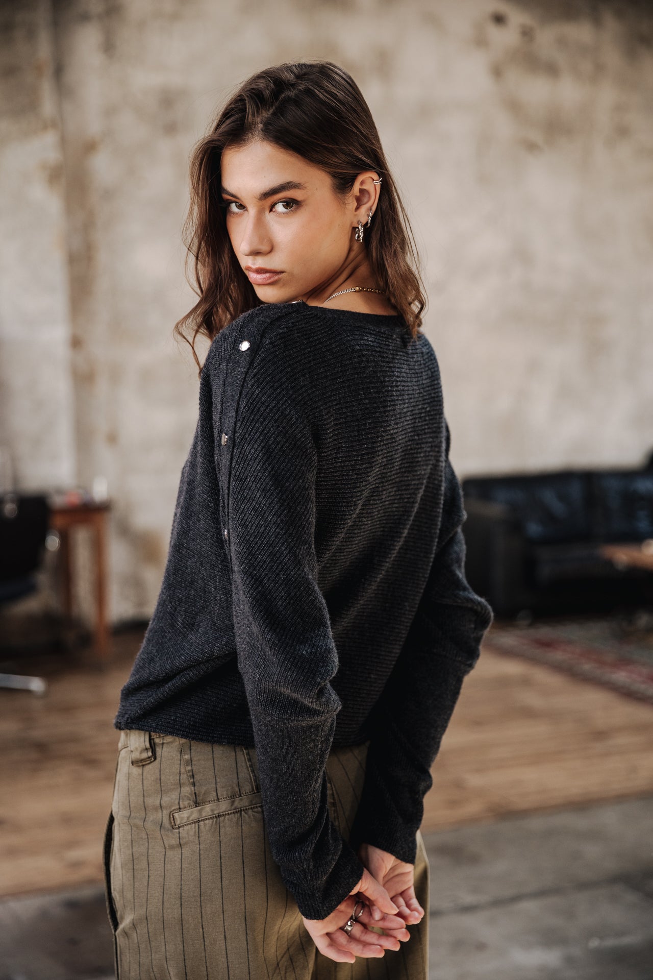 Pull manches longues Femme Prelie anthra | Freeman T. Porter