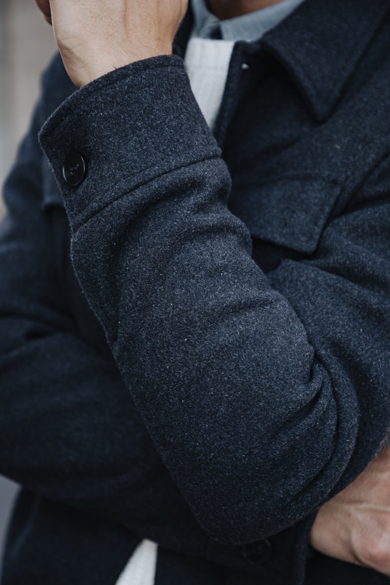 Veste en drap de laine Men Izak Woolen anthra | Freeman T. Porter