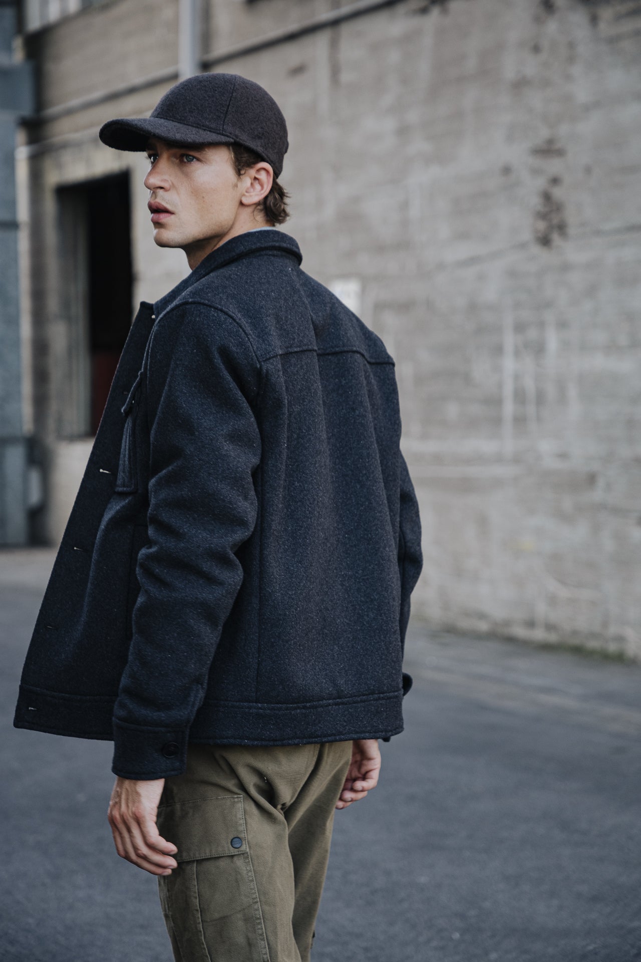 Veste en drap de laine Men Izak Woolen anthra | Freeman T. Porter