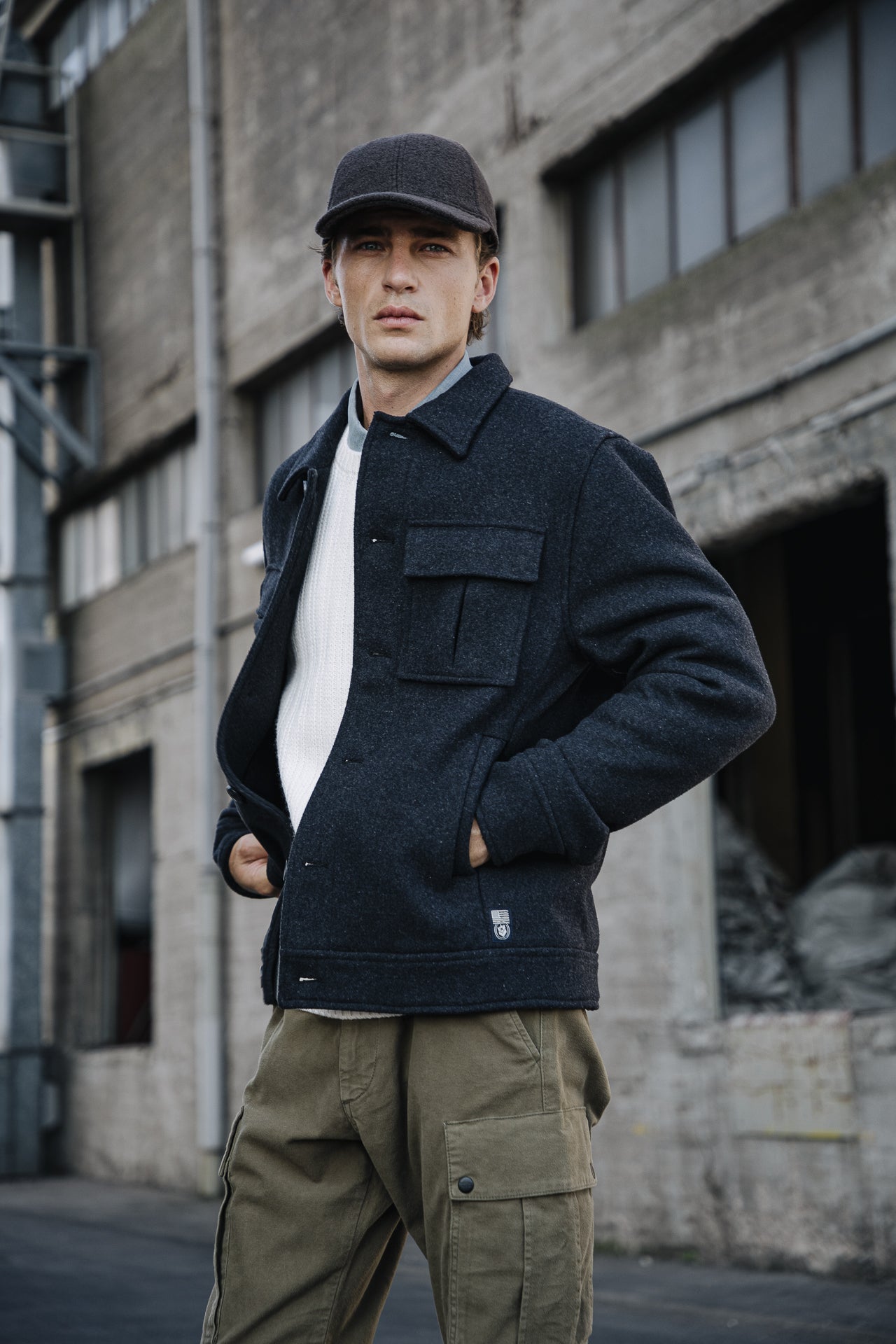 Veste en drap de laine Men Izak Woolen anthra | Freeman T. Porter