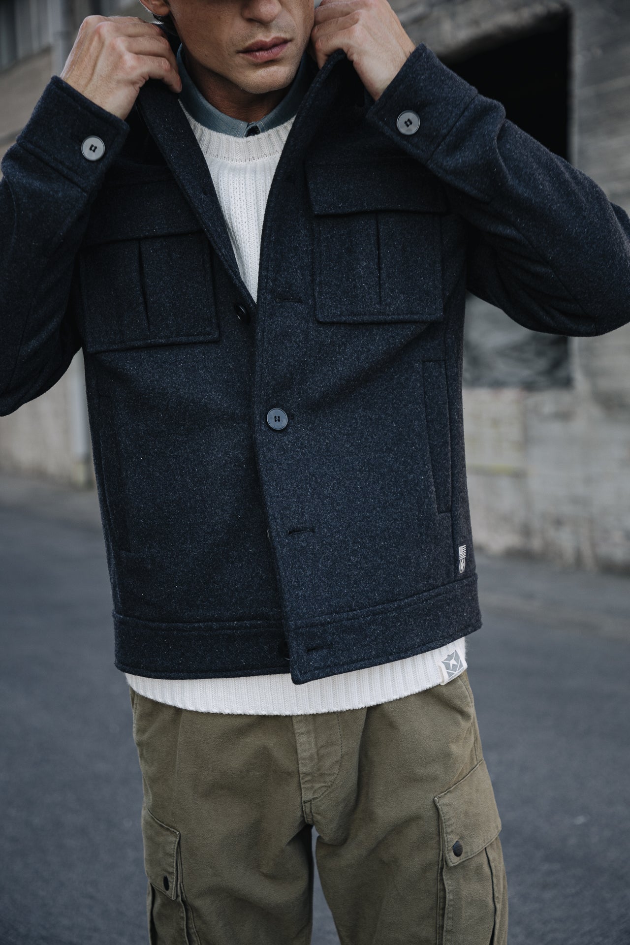 Veste en drap de laine Men Izak Woolen anthra | Freeman T. Porter