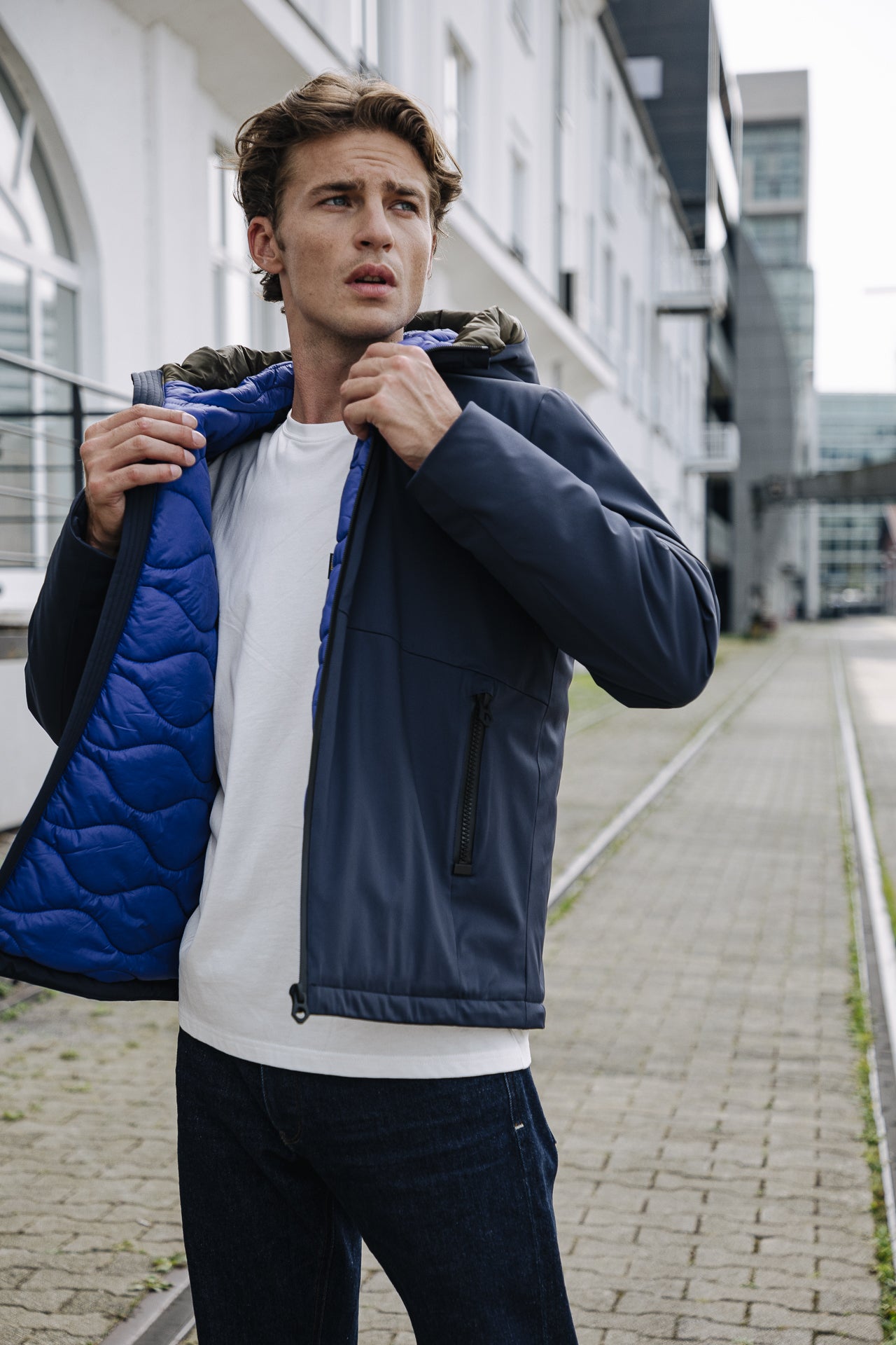 Veste imperméable capuche Men Belleau Neo navy | Freeman T. Porter