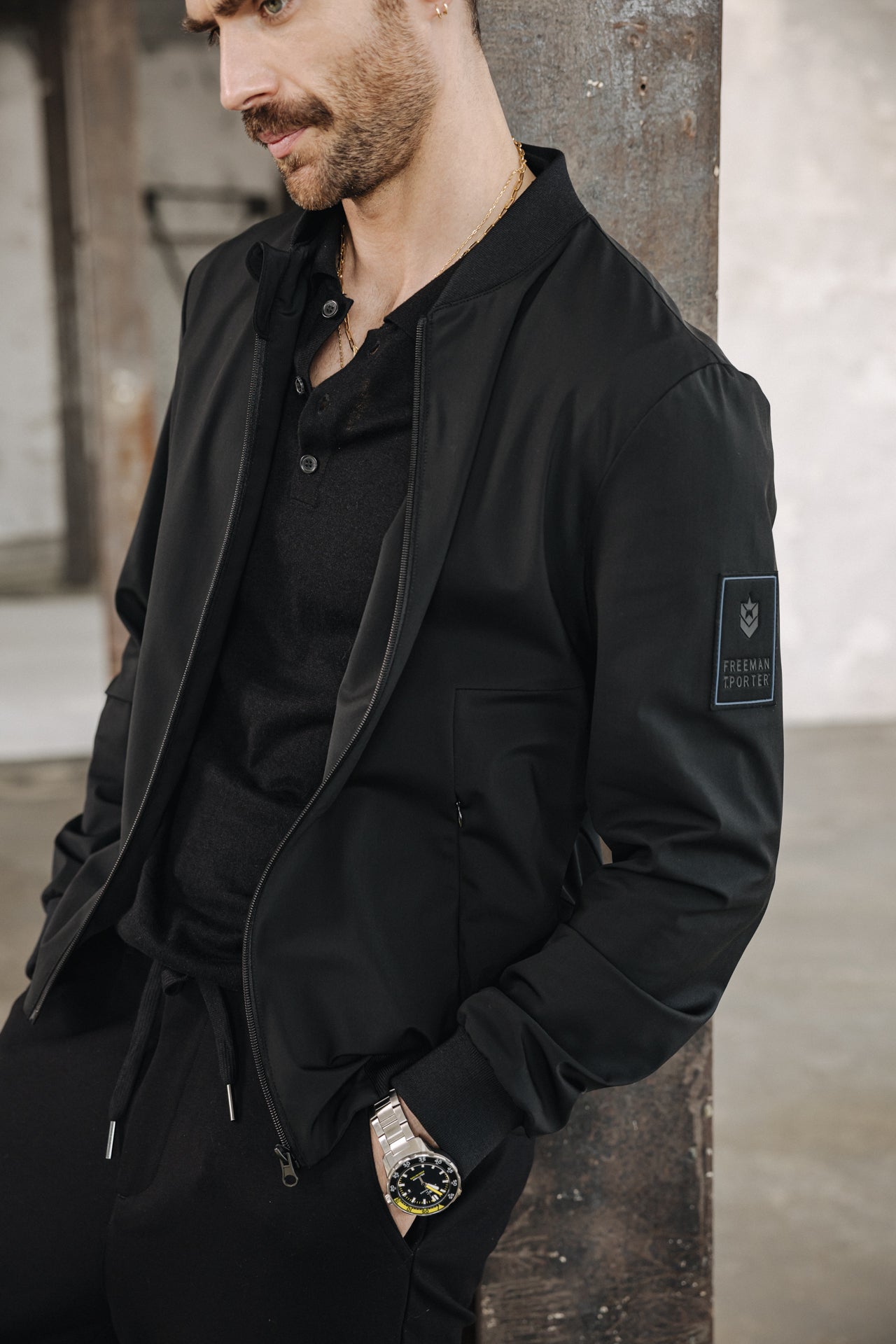 Veste bomber Homme Nelson black | Freeman T. Porter