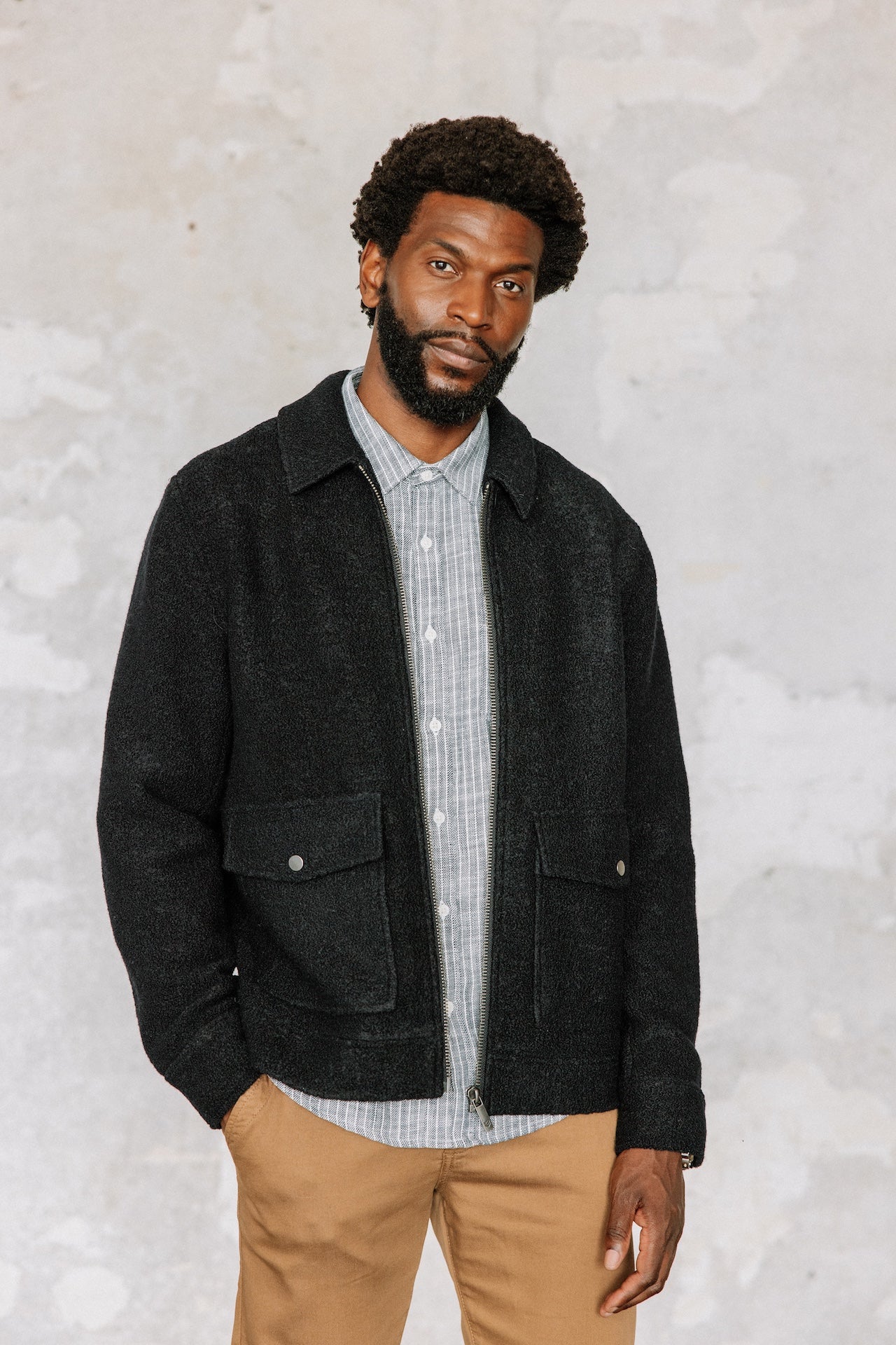 Veste en drap de laine Hombres Spencer Boiled total eclipse | Freeman T. Porter