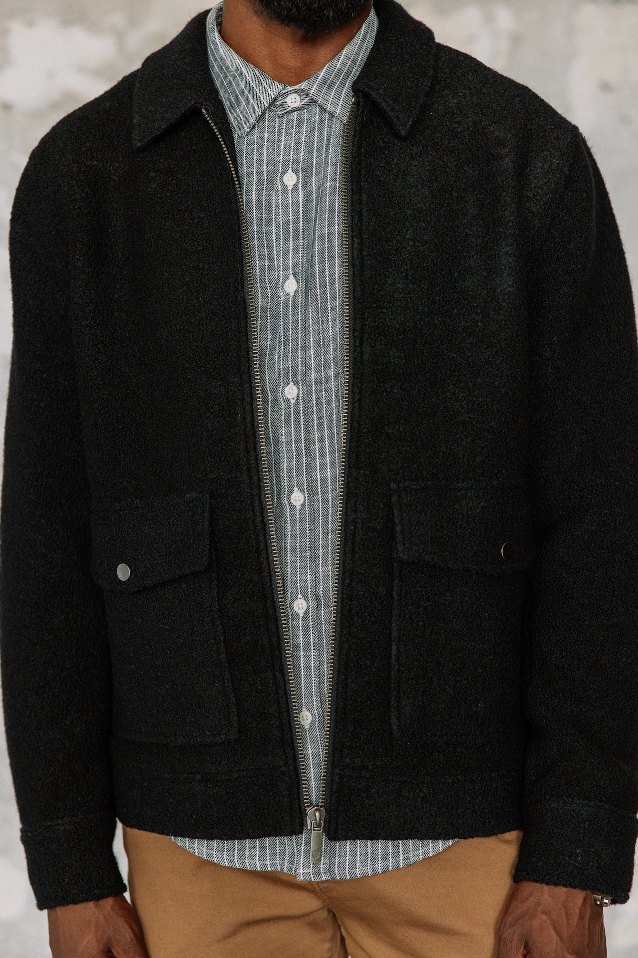 Veste en drap de laine Hombres Spencer Boiled total eclipse | Freeman T. Porter