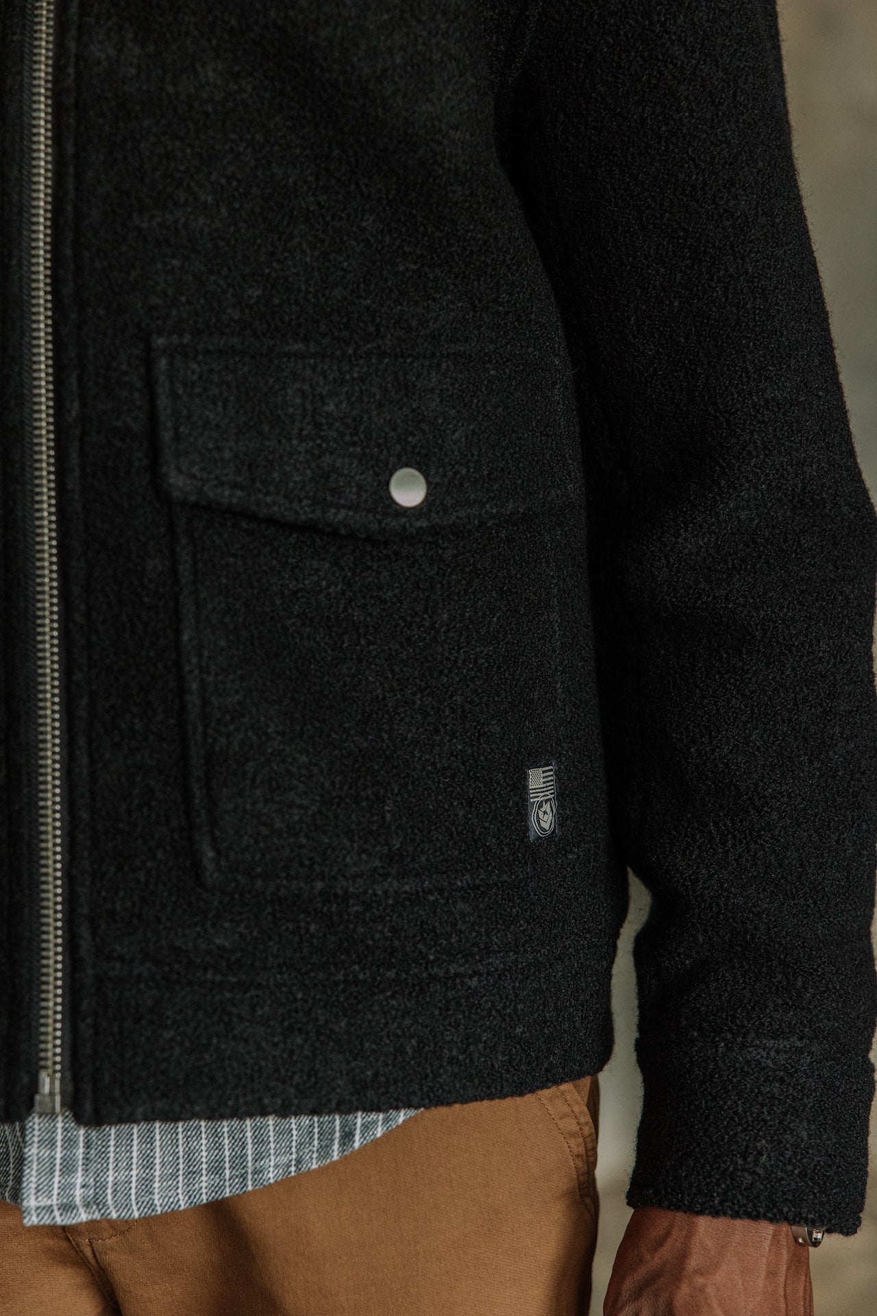 Veste en drap de laine Hombres Spencer Boiled total eclipse | Freeman T. Porter