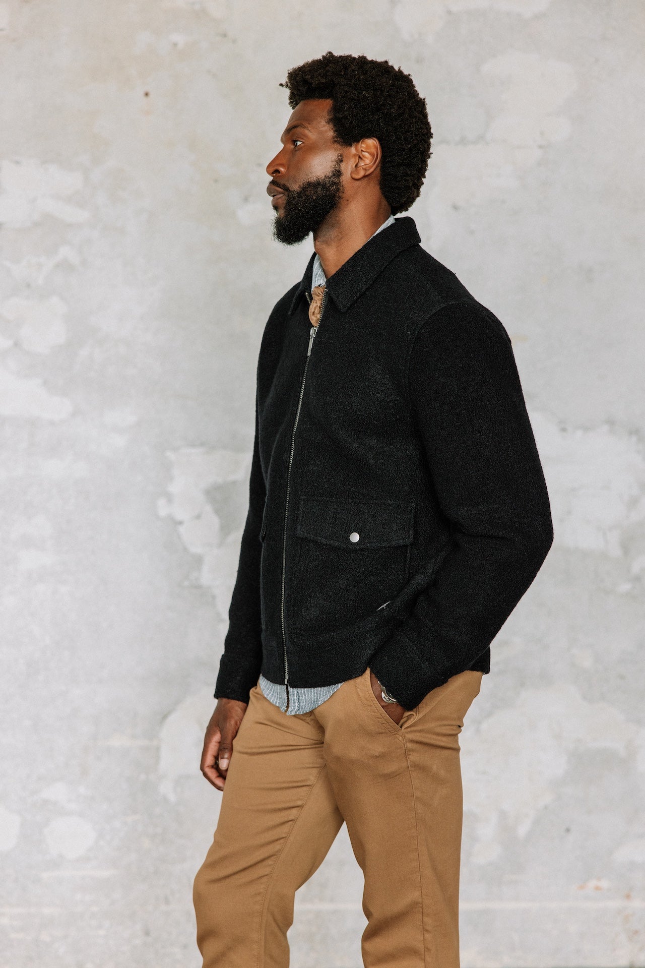 Veste en drap de laine Hombres Spencer Boiled total eclipse | Freeman T. Porter