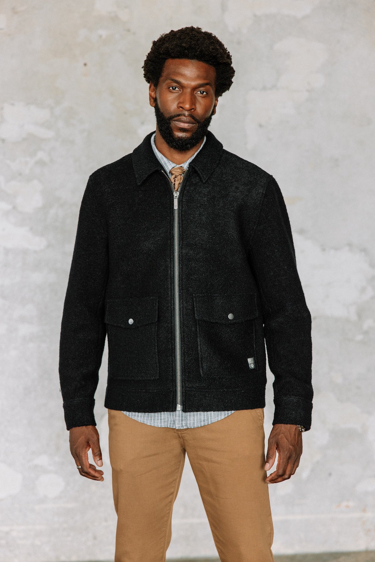 Veste en drap de laine Hombres Spencer Boiled total eclipse | Freeman T. Porter