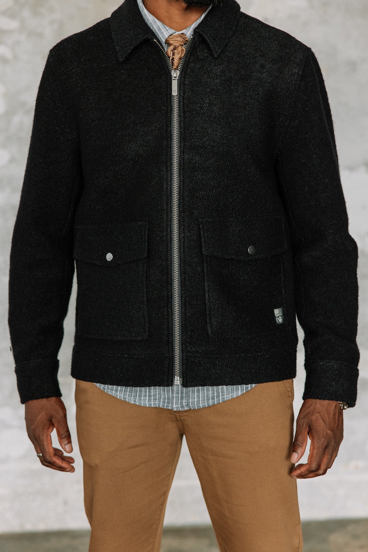 Veste en drap de laine Hombres Spencer Boiled total eclipse | Freeman T. Porter