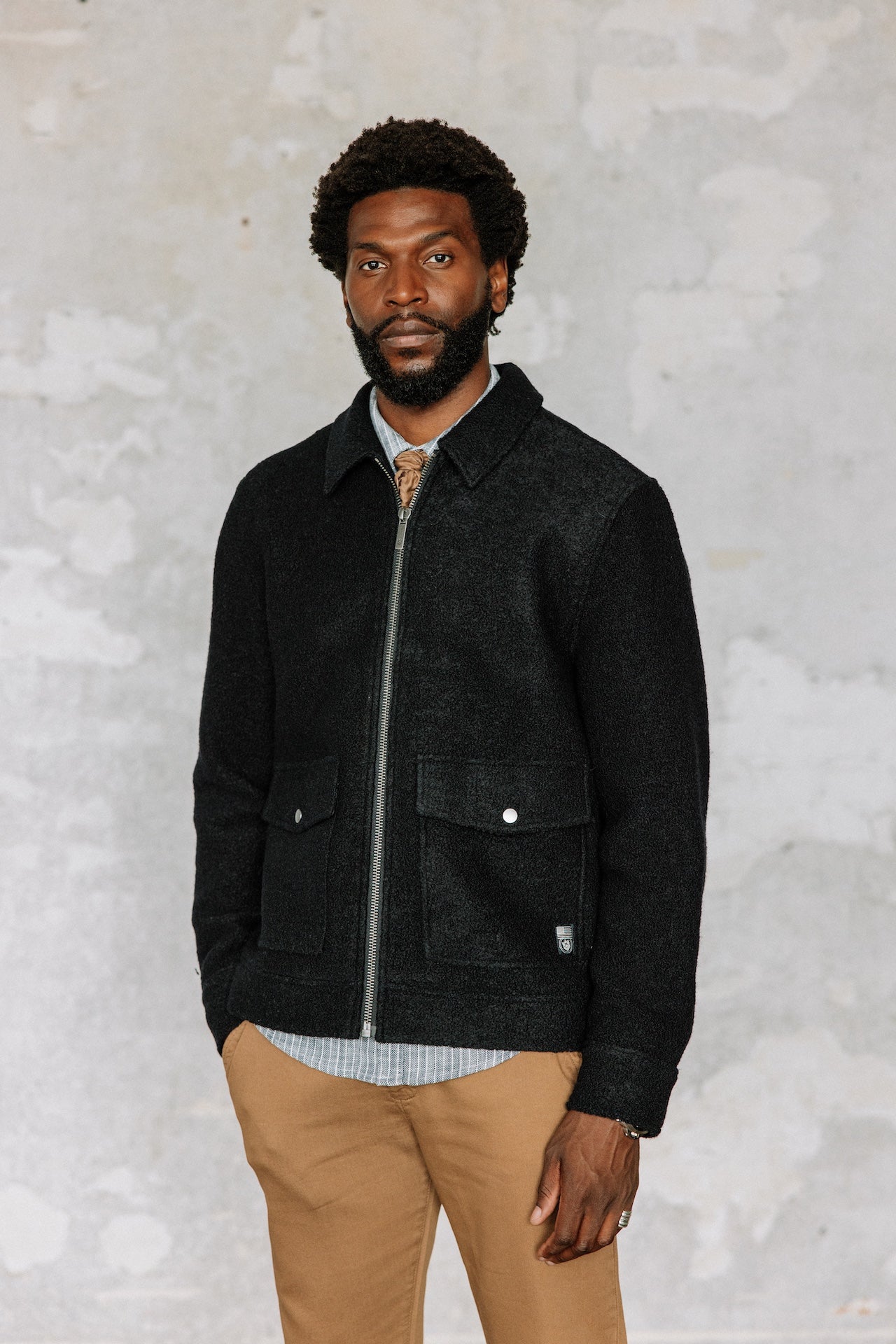 Veste en drap de laine Hombres Spencer Boiled total eclipse | Freeman T. Porter