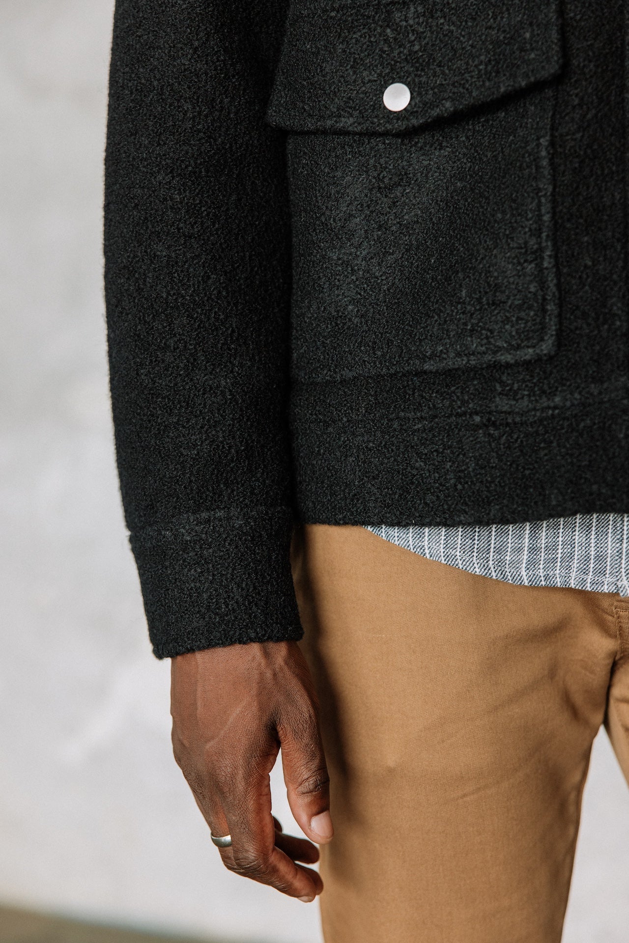 Veste en drap de laine Hombres Spencer Boiled total eclipse | Freeman T. Porter