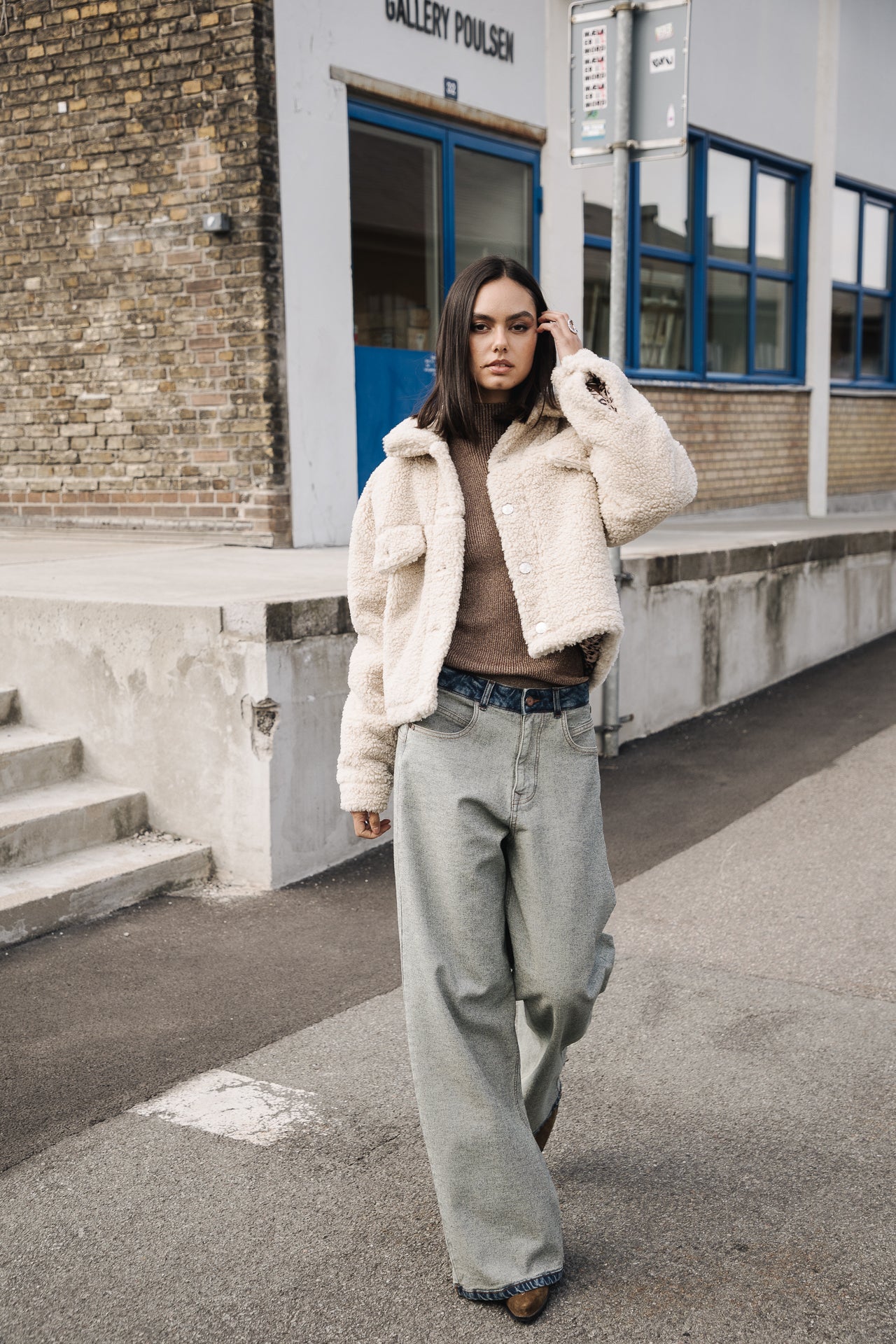 Veste en jean Femme Merine Fur ecru | Freeman T. Porter
