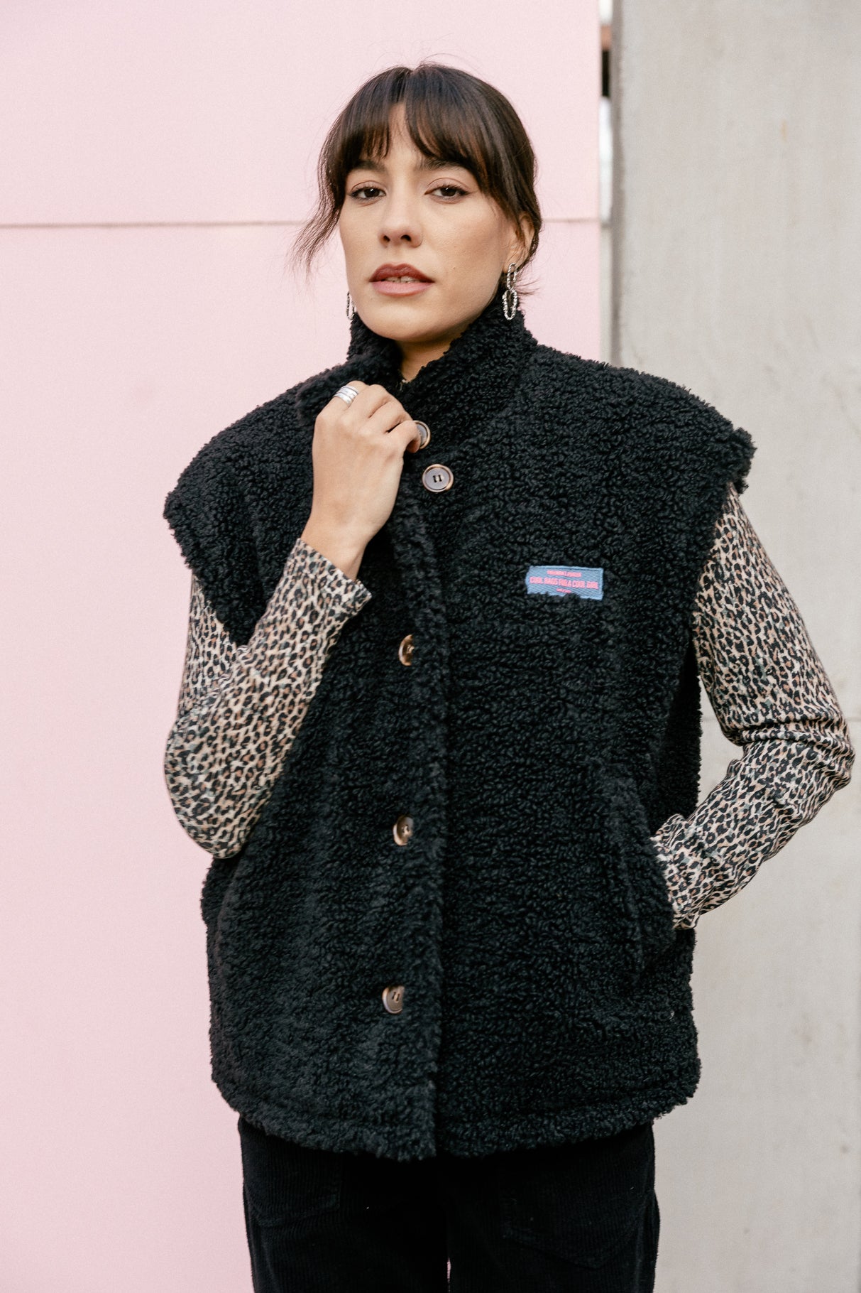 Veste sherpa Vatika Fur, black | Freeman T. Porter