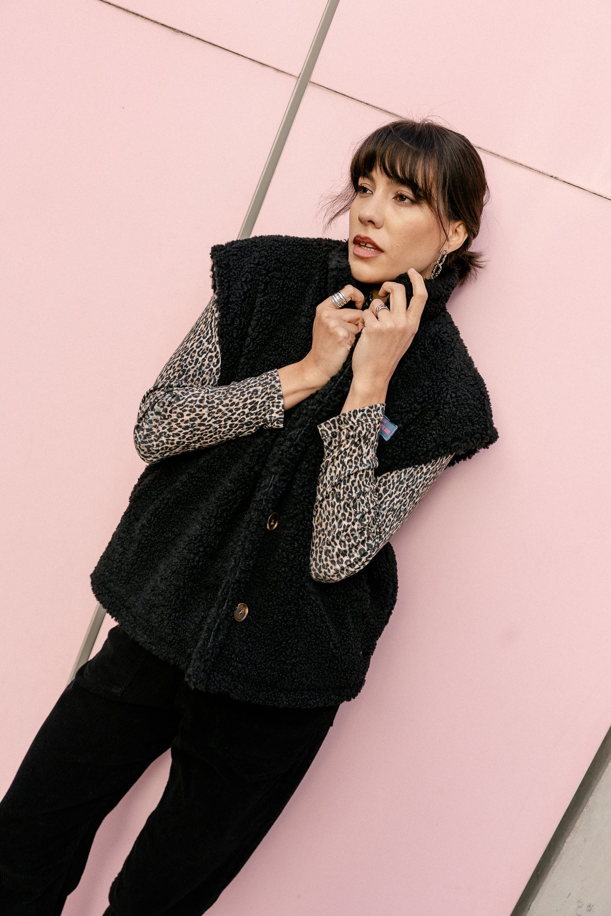 Sherpa jacket Woman Vatika Fur black | Freeman T. Porter