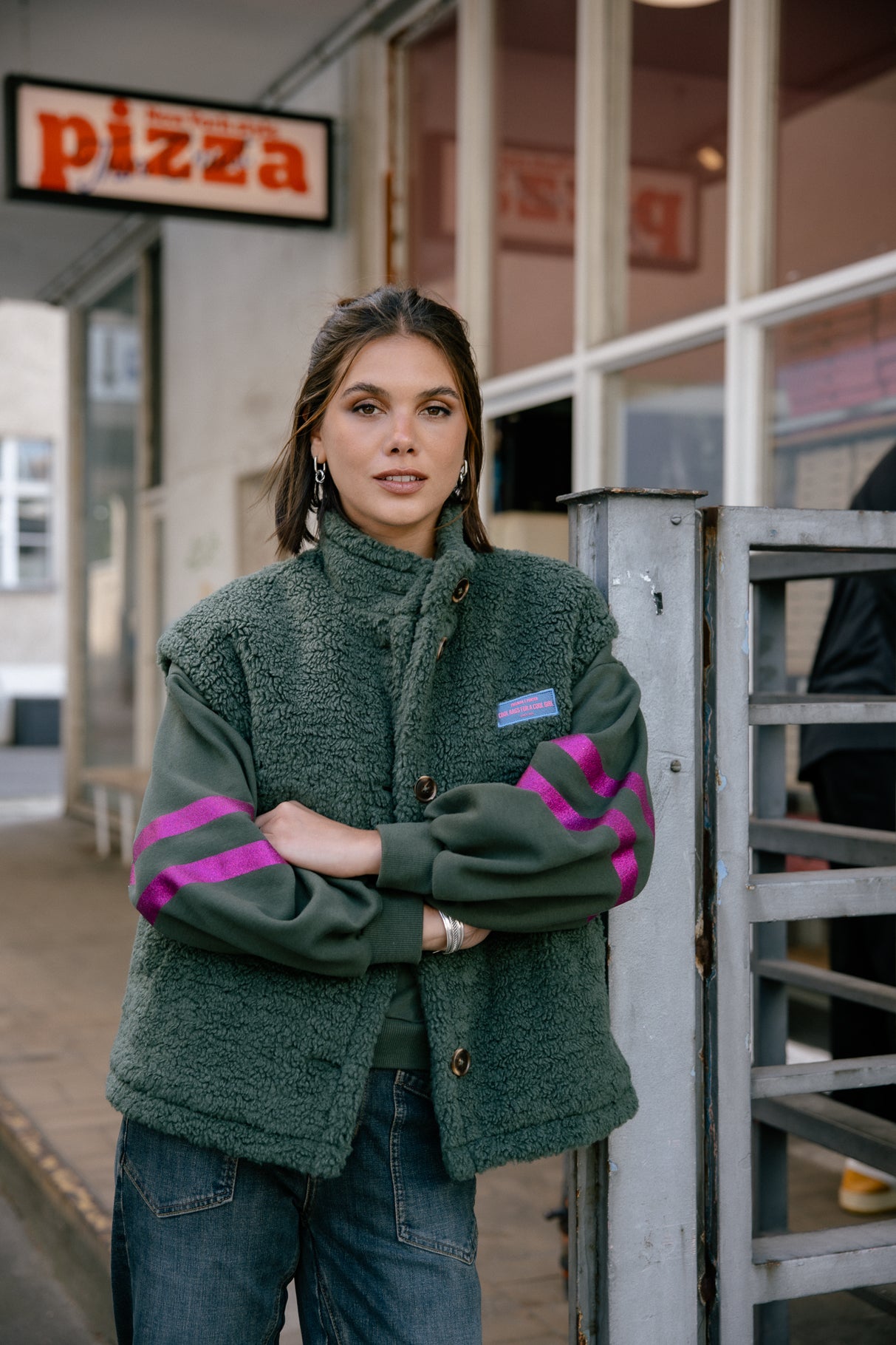Veste sherpa Femme Vatika Fur jungle green | Freeman T. Porter
