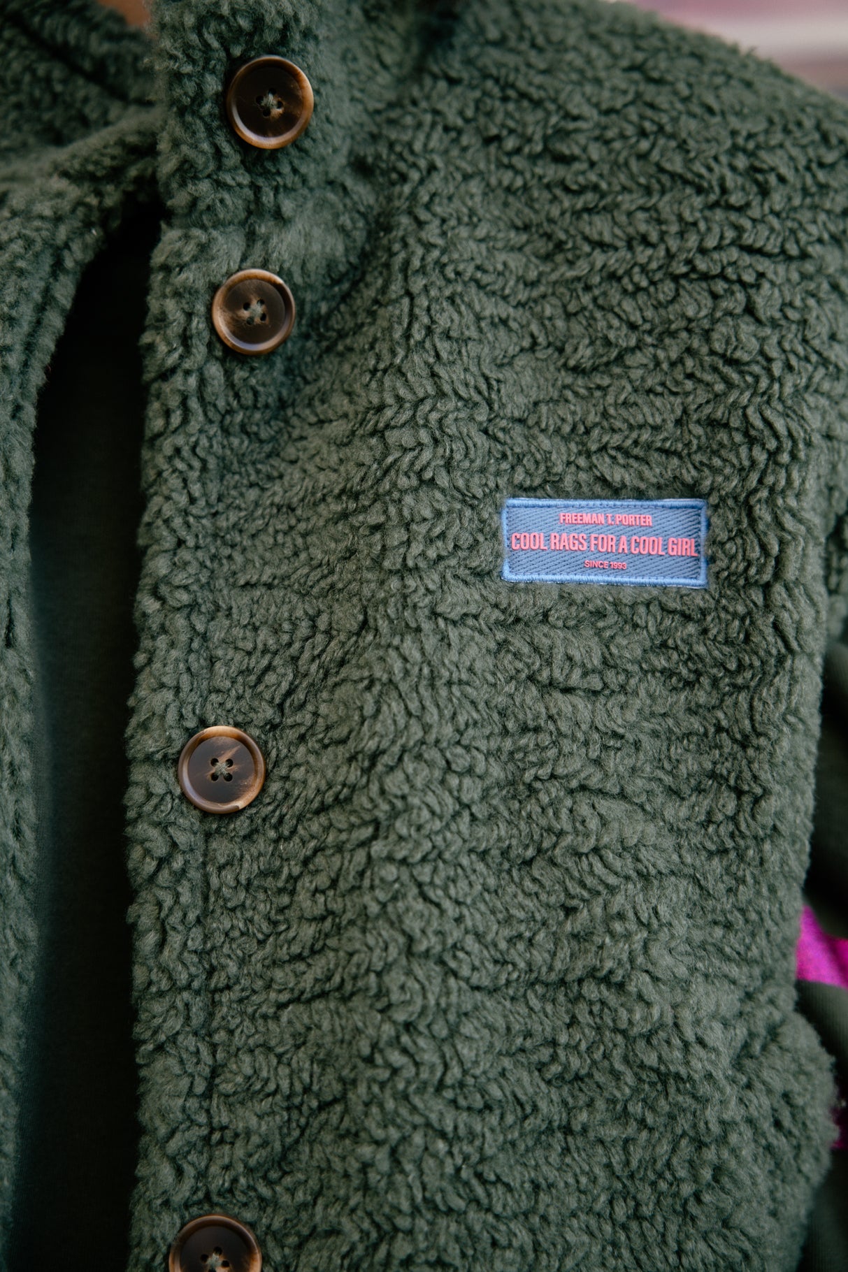 Veste sherpa Femme Vatika Fur jungle green | Freeman T. Porter
