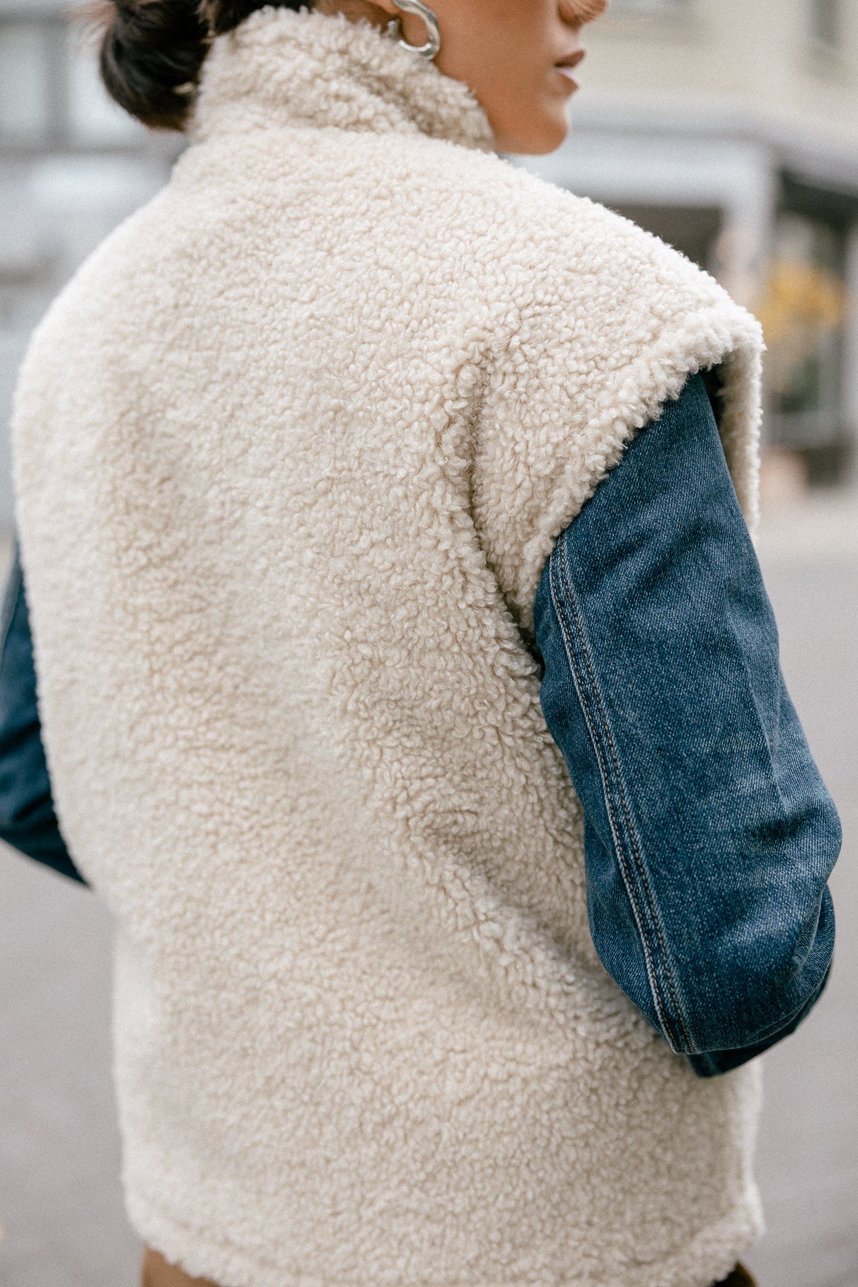 Veste sherpa Femme Vatika Fur ecru | Freeman T. Porter