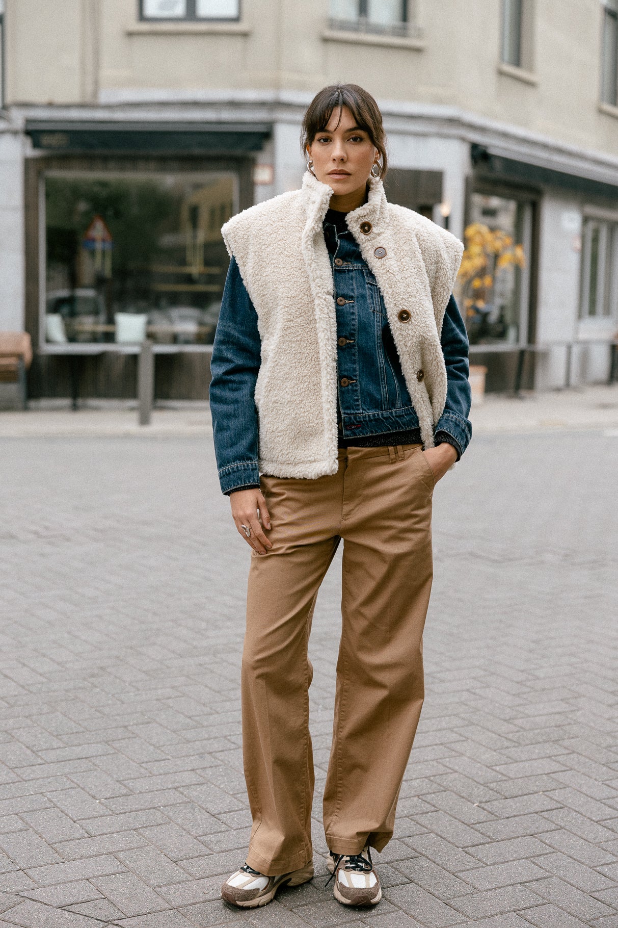 Veste sherpa Femme Vatika Fur ecru | Freeman T. Porter