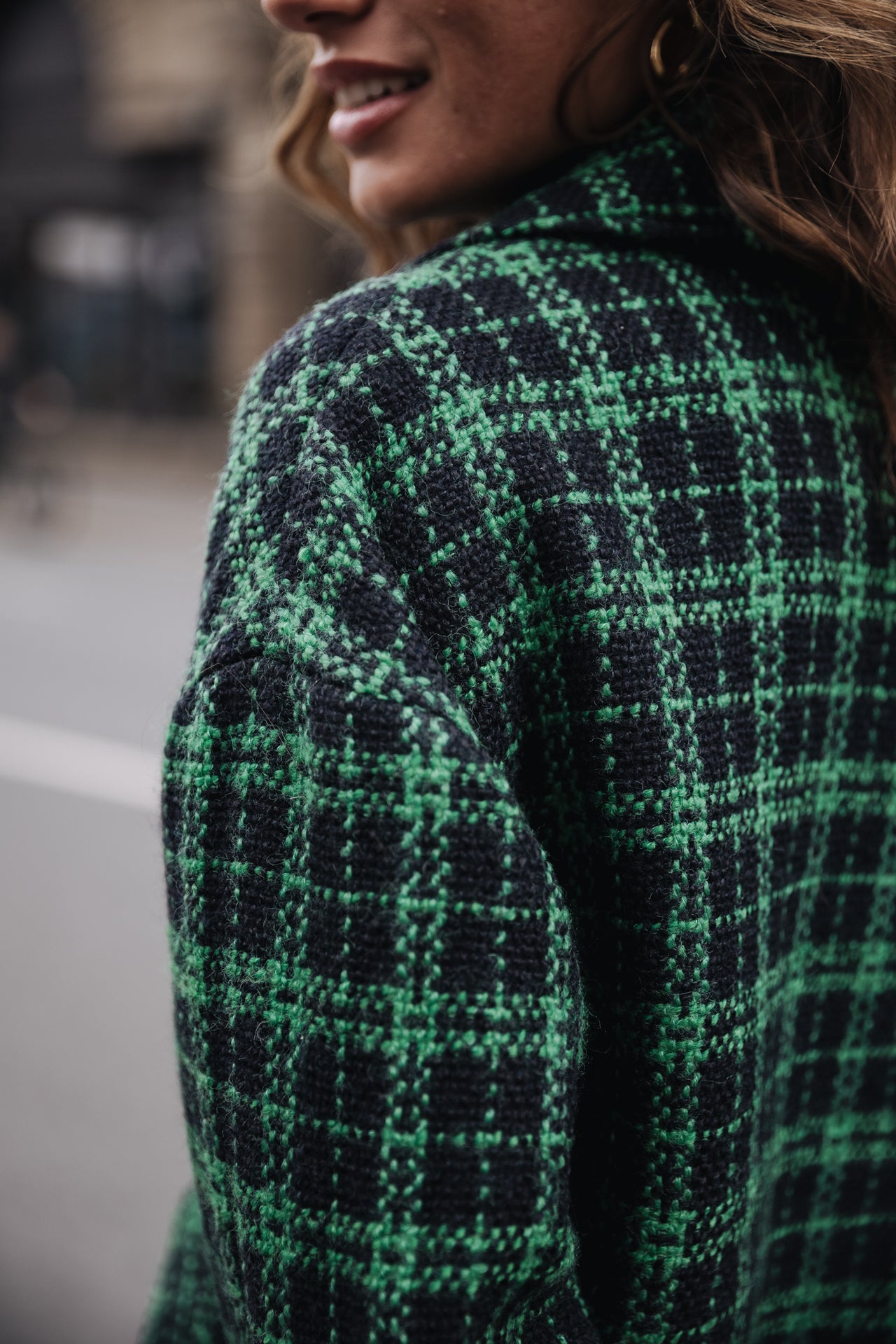 Short Jacket Femme Vicky Gingham fern green | Freeman T. Porter