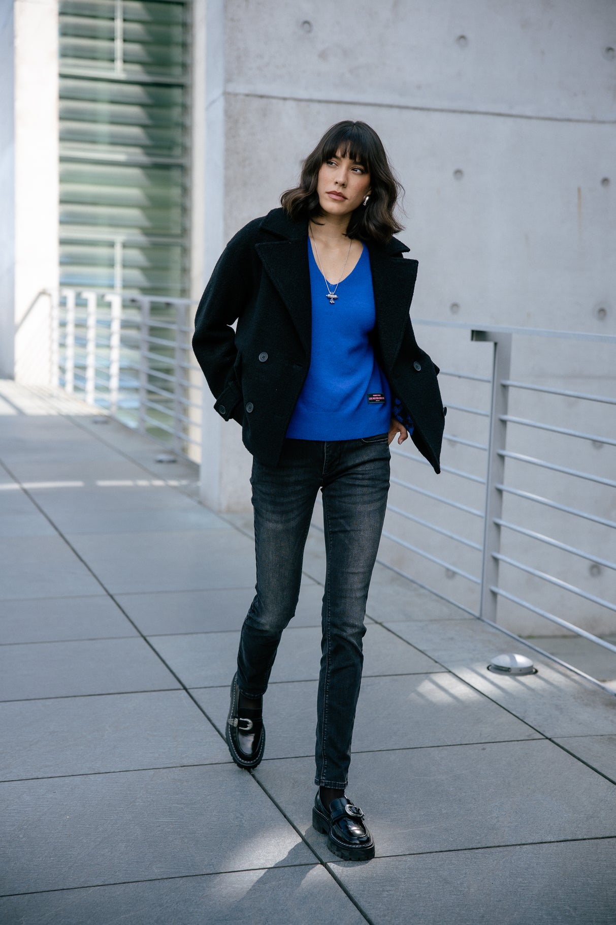 Caban en laine bouillie Femme Vicky Boiled black | Freeman T. Porter