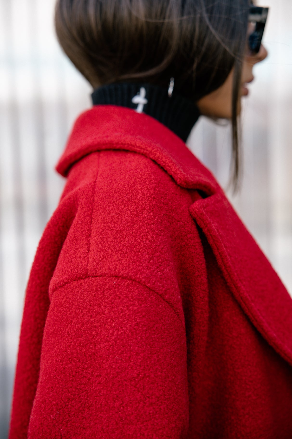 Caban en laine bouillie Femme Vicky Boiled tango red | Freeman T. Porter