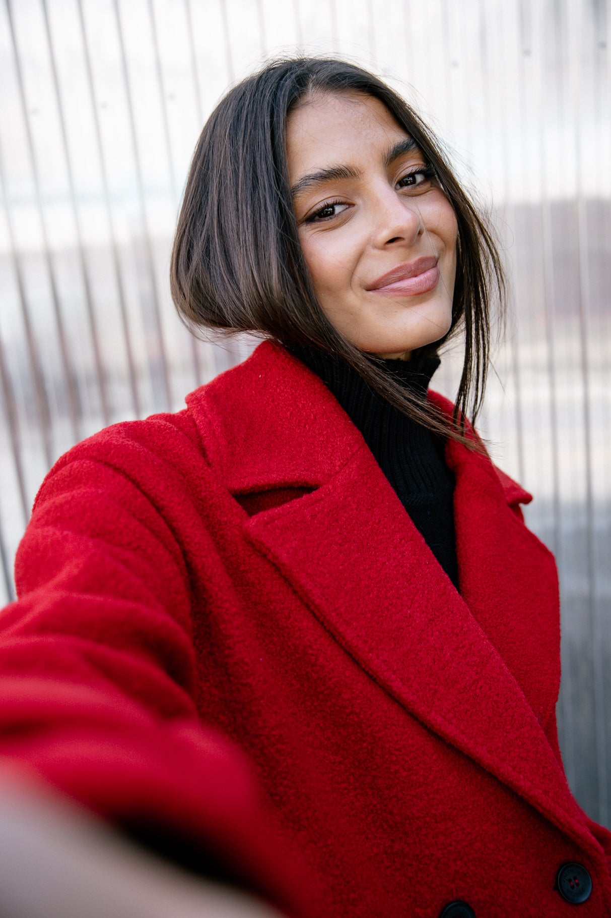 Caban en laine bouillie Femme Vicky Boiled tango red | Freeman T. Porter