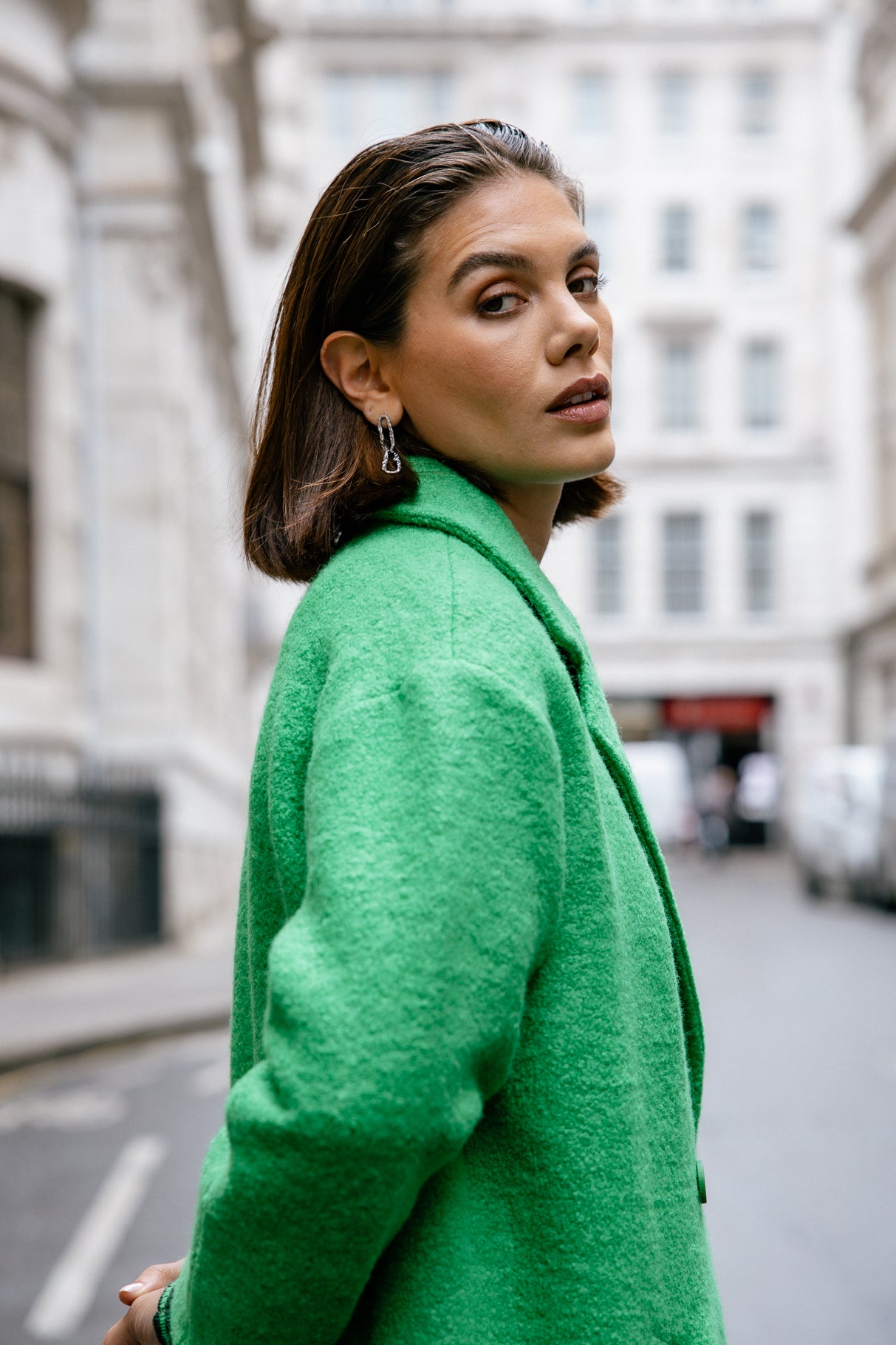 Manteau long en laine bouillie Femme Millie Boiled jolly green | Freeman T. Porter