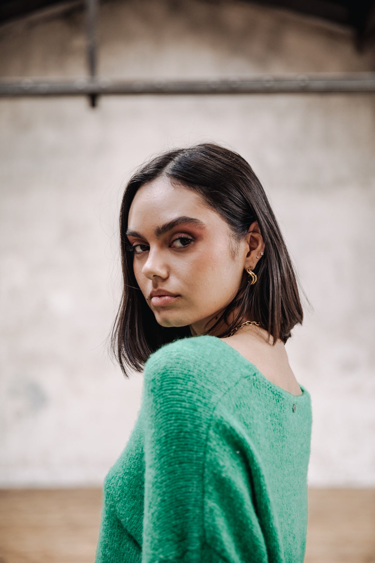 Pull col V Femme Isabel fern green | Freeman T. Porter