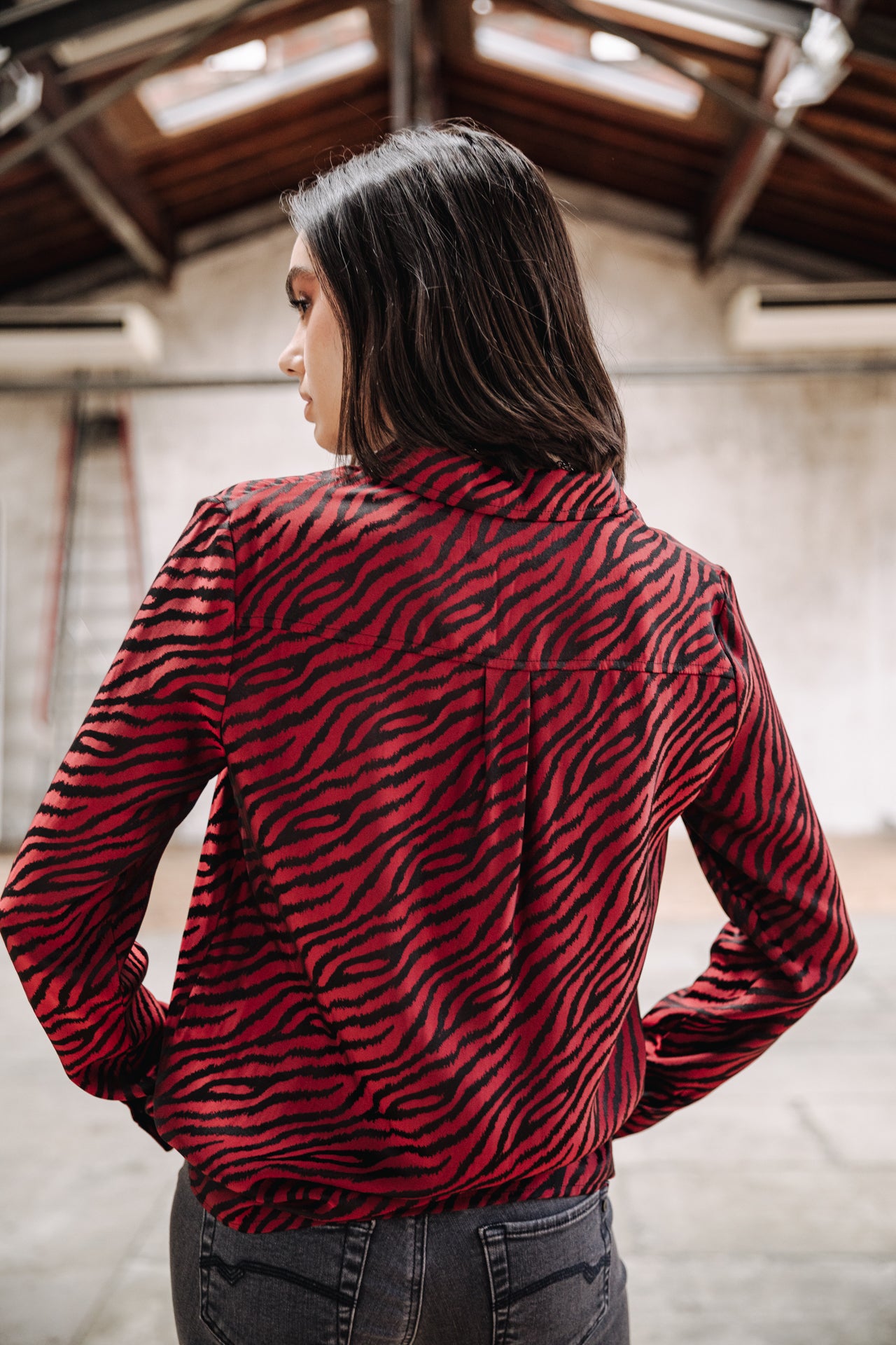 Chemise manches longues Mujer Crizia Red Zebra salsa | Freeman T. Porter