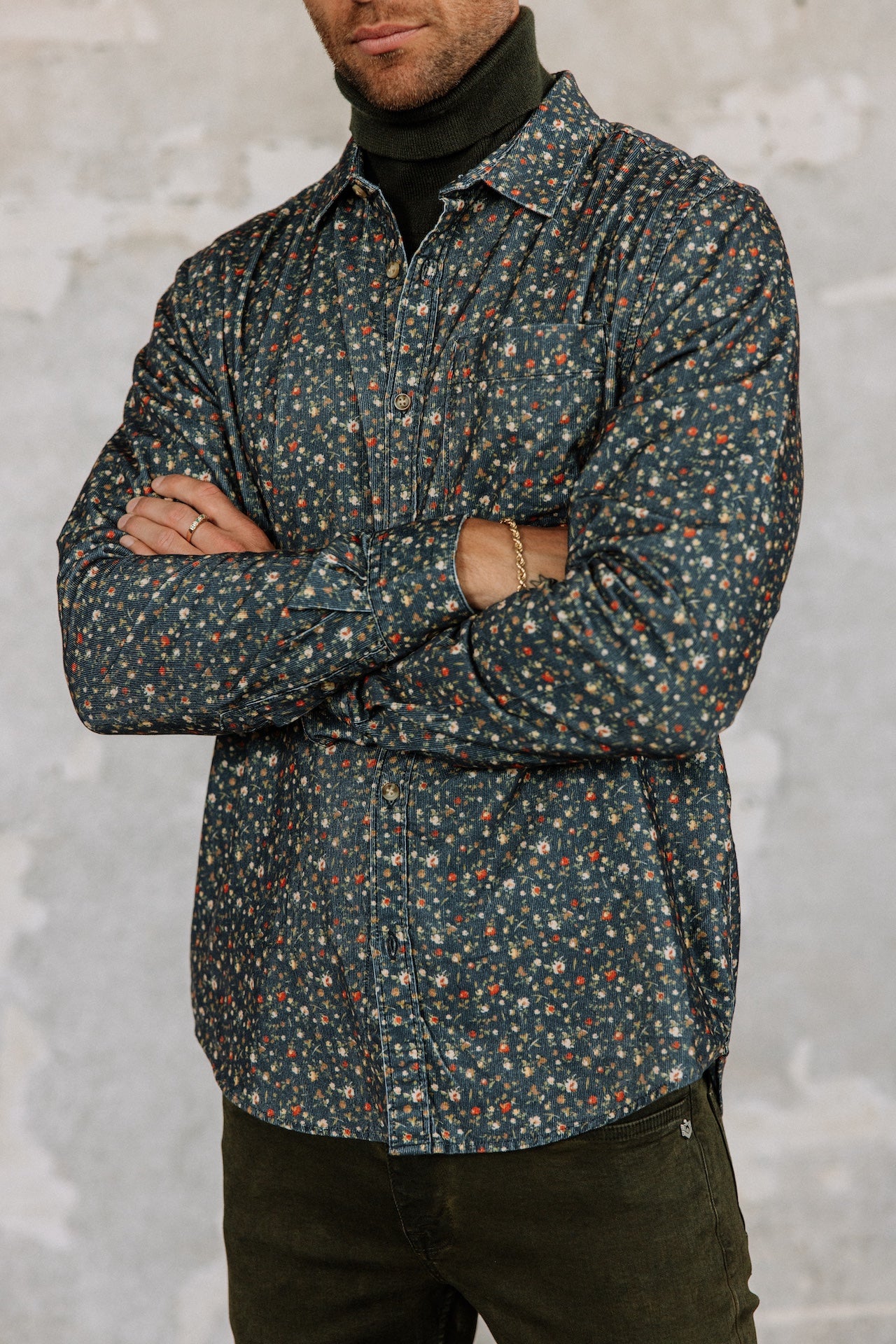 Chemise manches longues Hombres Jeremiah Cord Flower original | Freeman T. Porter