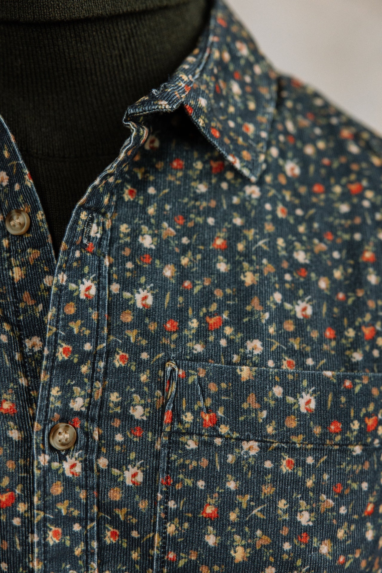 Chemise manches longues Hombres Jeremiah Cord Flower original | Freeman T. Porter
