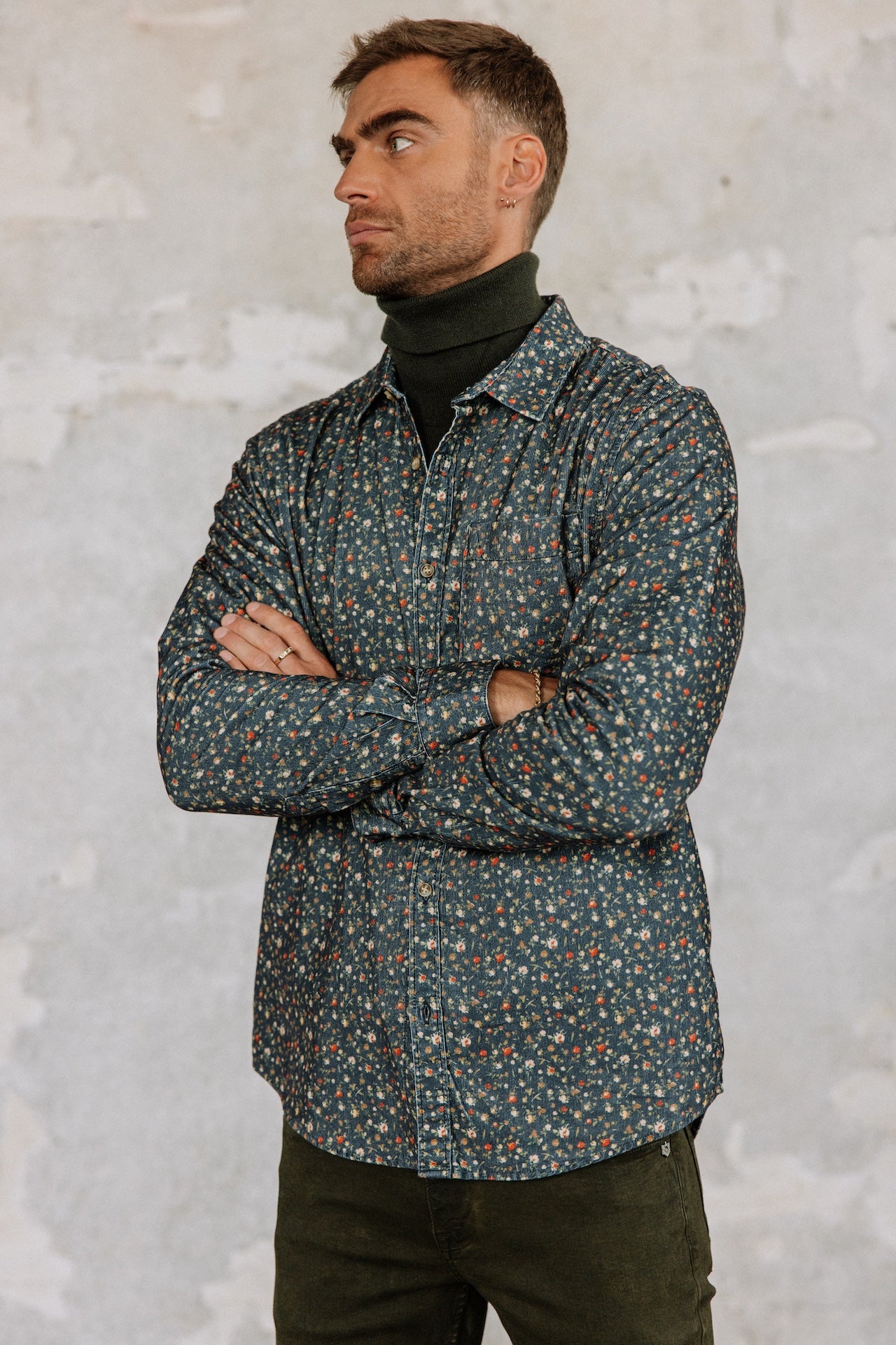 Chemise manches longues Hombres Jeremiah Cord Flower original | Freeman T. Porter
