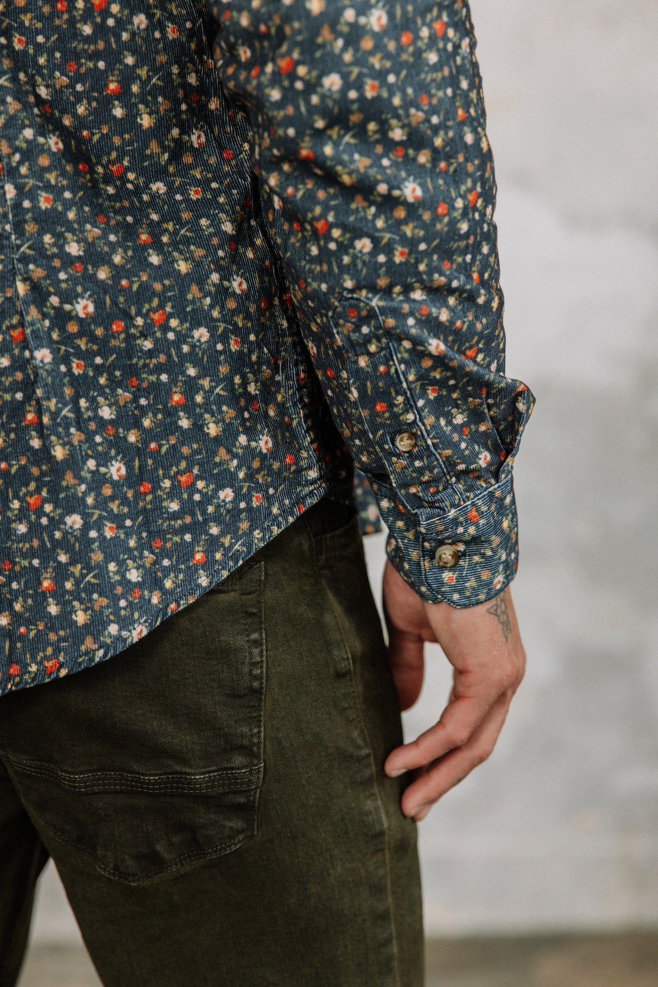 Chemise manches longues Hombres Jeremiah Cord Flower original | Freeman T. Porter