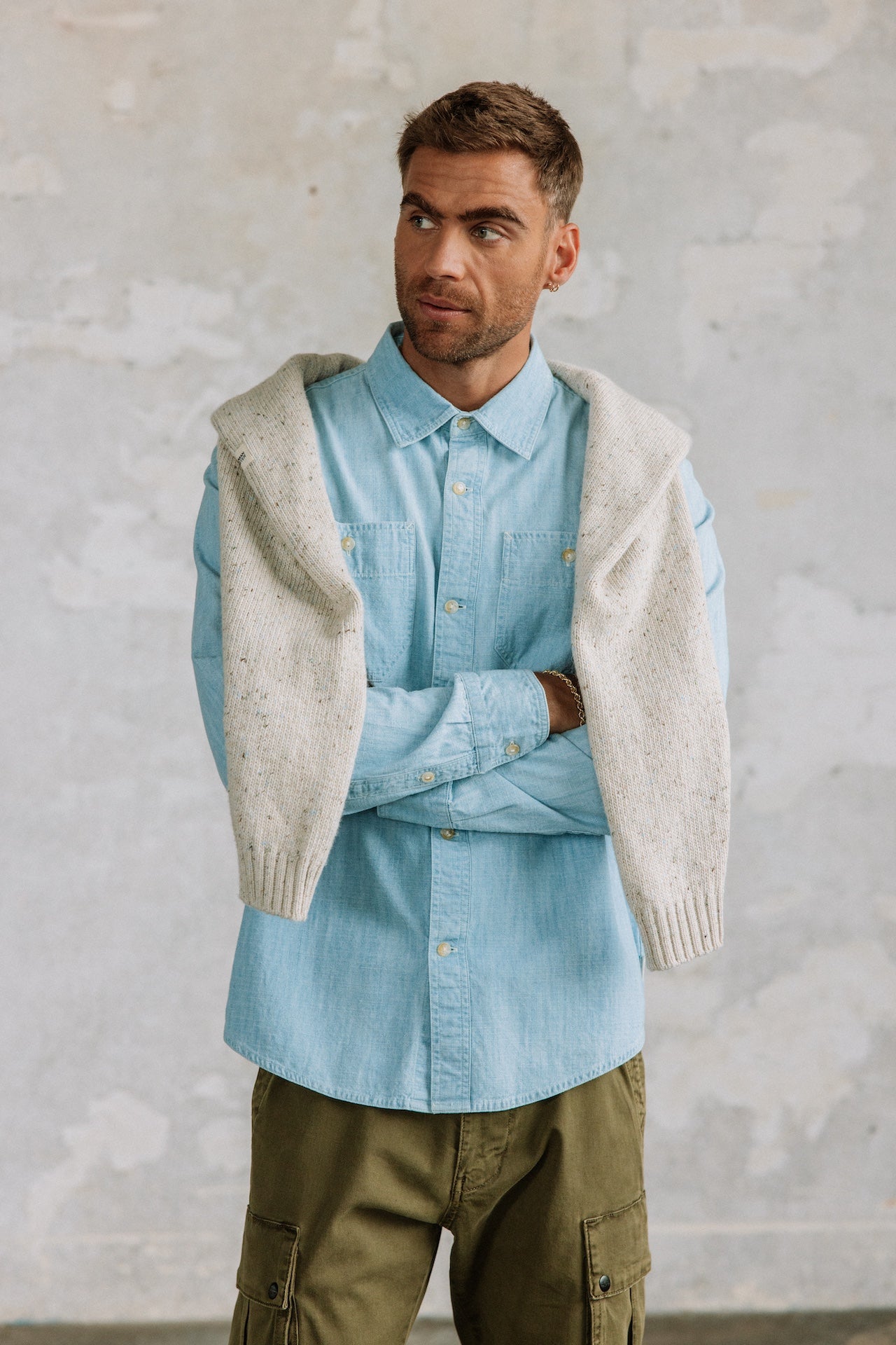 Straight shirt Men Bolton chambray blue | Freeman T. Porter