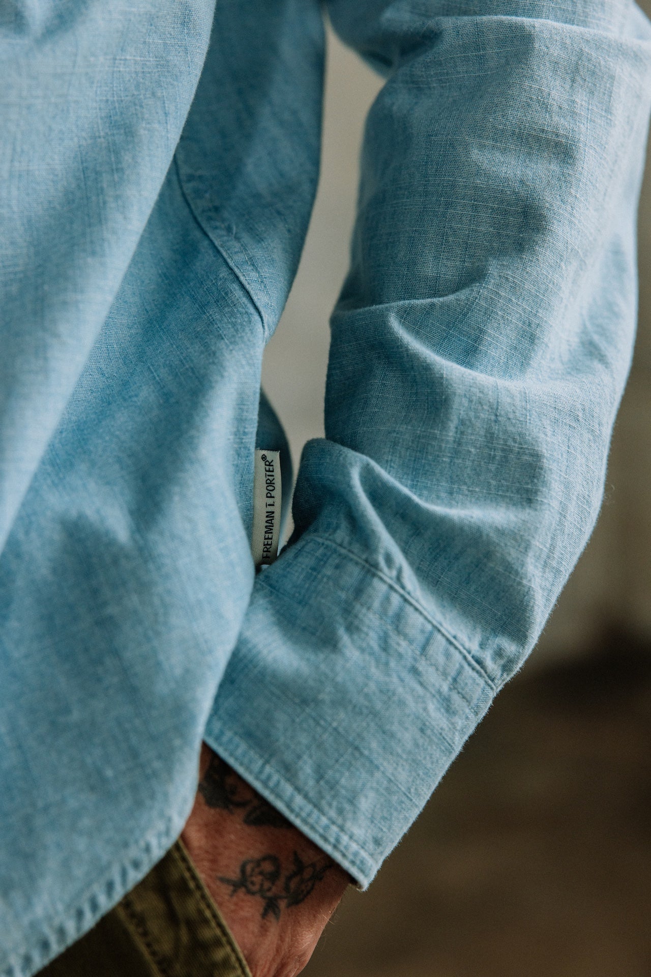 Straight shirt Men Bolton chambray blue | Freeman T. Porter