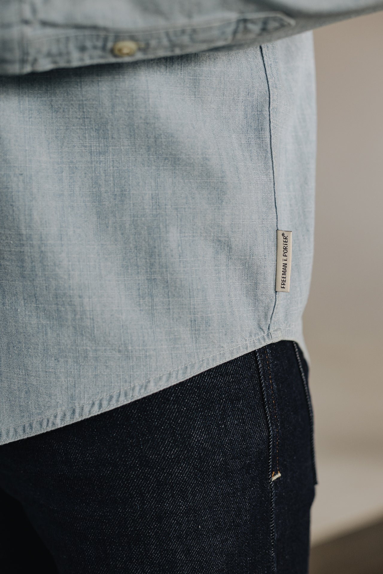 Chemise straight Homme Bolton chambray blue | Freeman T. Porter