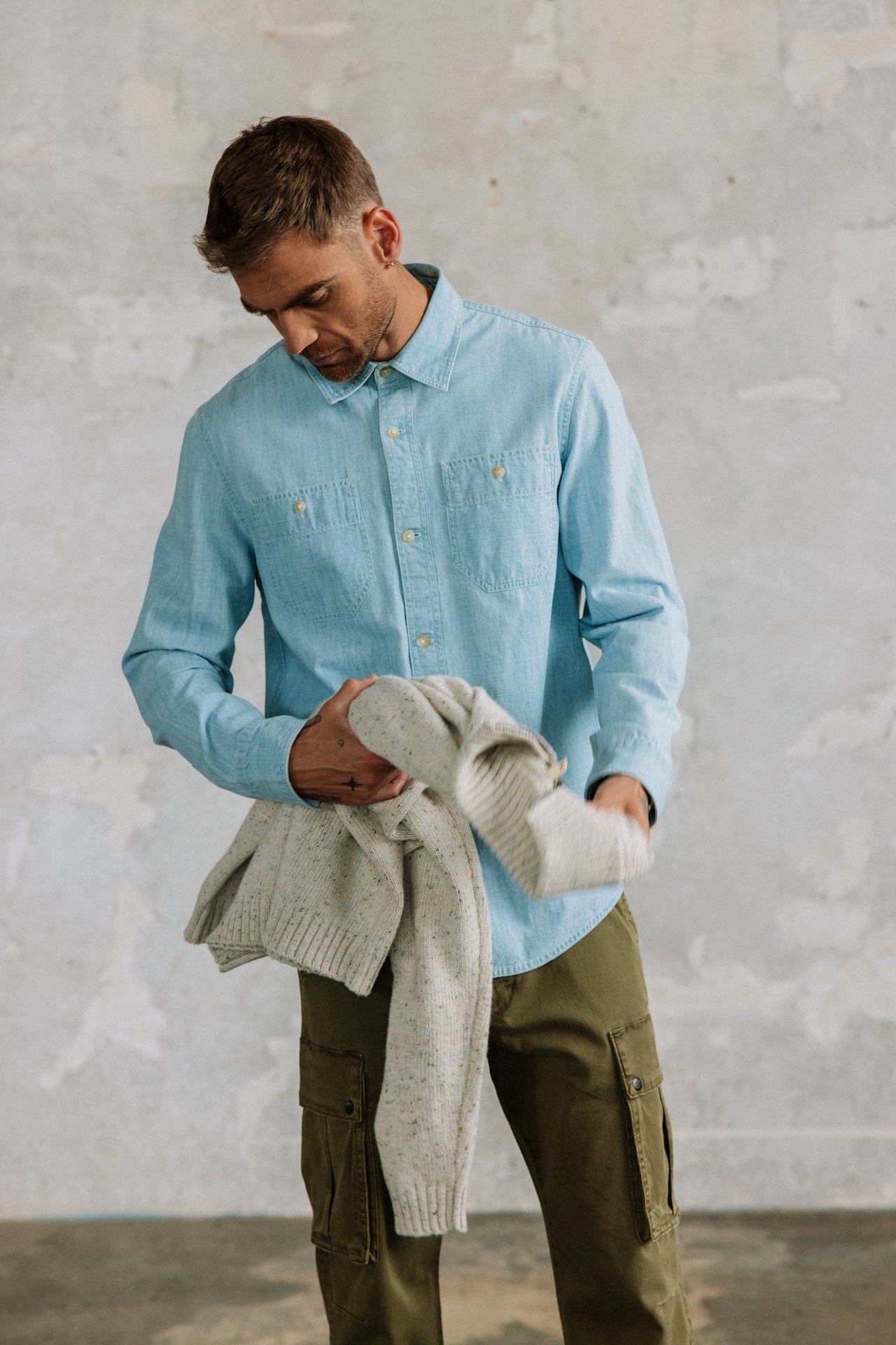 Straight shirt Men Bolton chambray blue | Freeman T. Porter