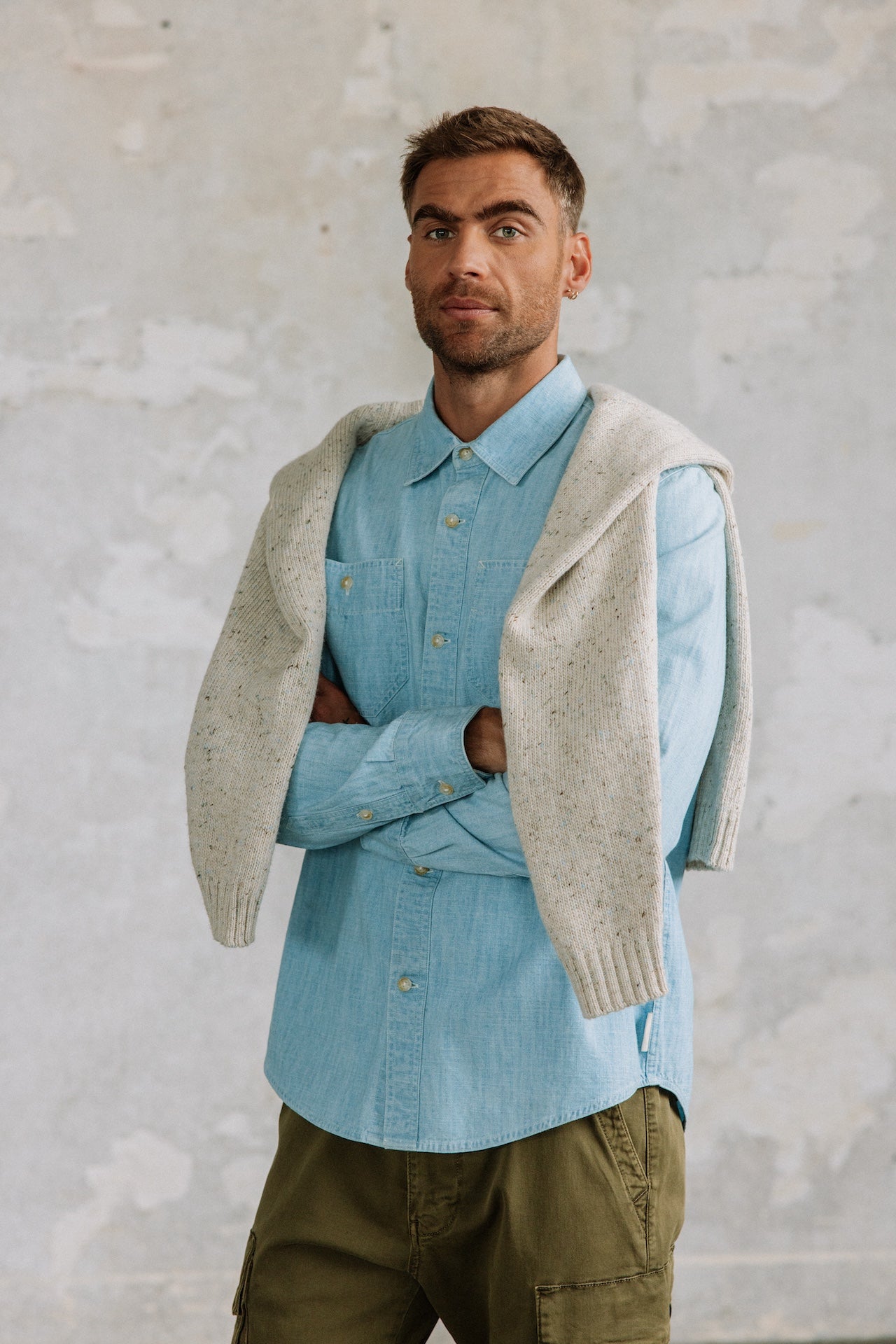 Straight shirt Men Bolton chambray blue | Freeman T. Porter