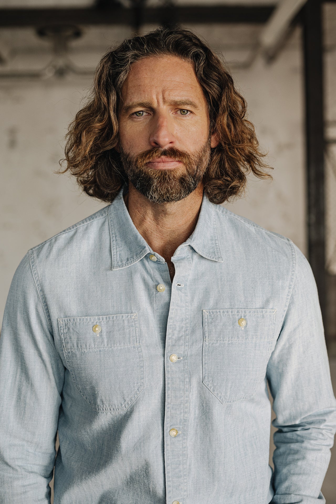 Chemise straight Homme Bolton chambray blue | Freeman T. Porter