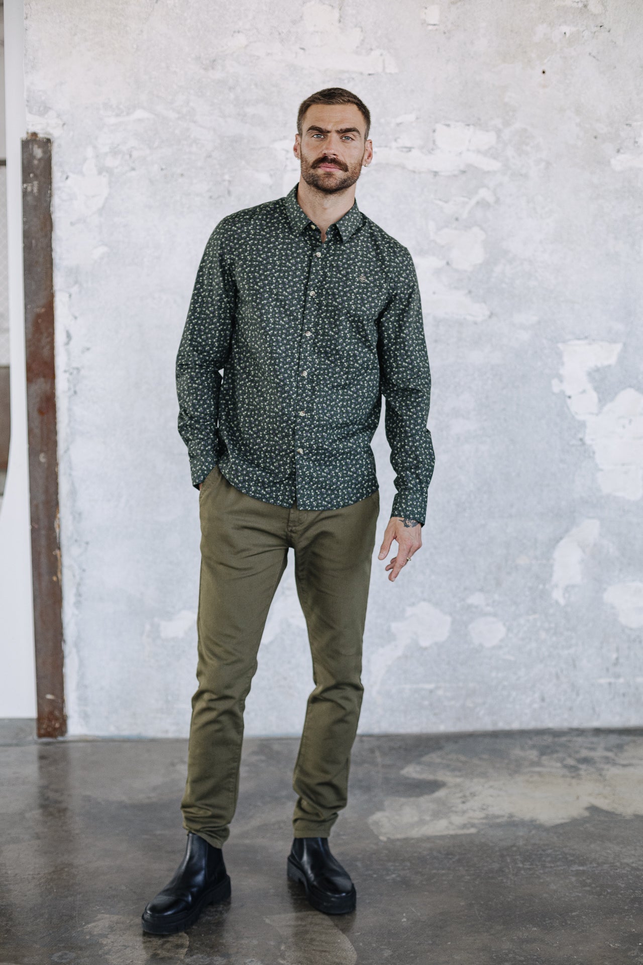Chemise manches longues Men Yoris Floreal green gables | Freeman T. Porter