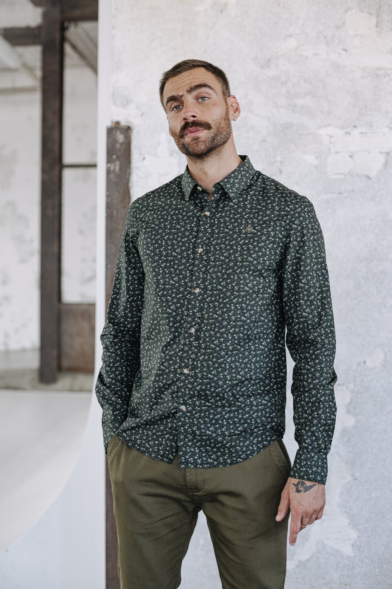 Chemise manches longues Men Yoris Floreal green gables | Freeman T. Porter