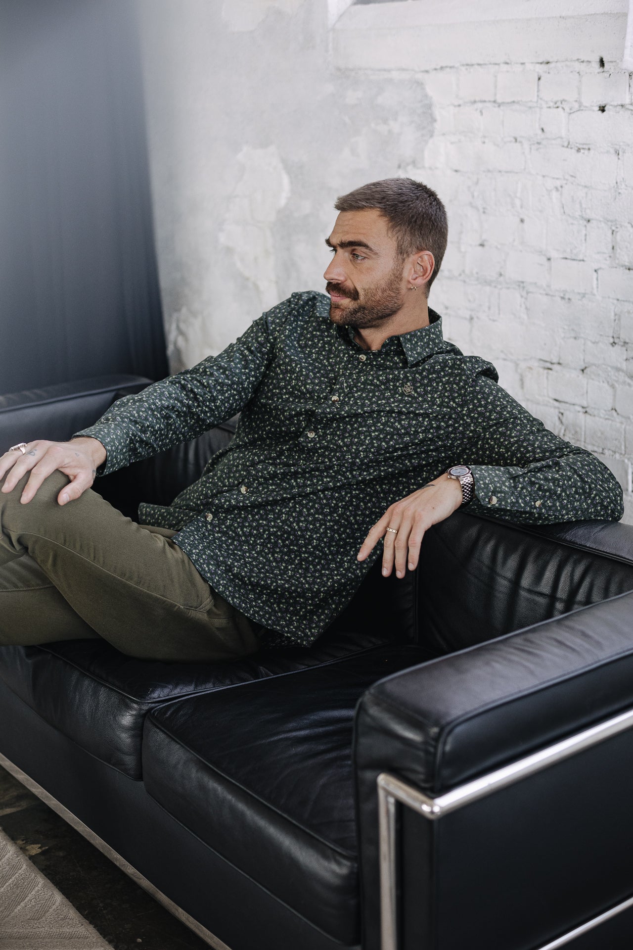 Chemise manches longues Men Yoris Floreal green gables | Freeman T. Porter