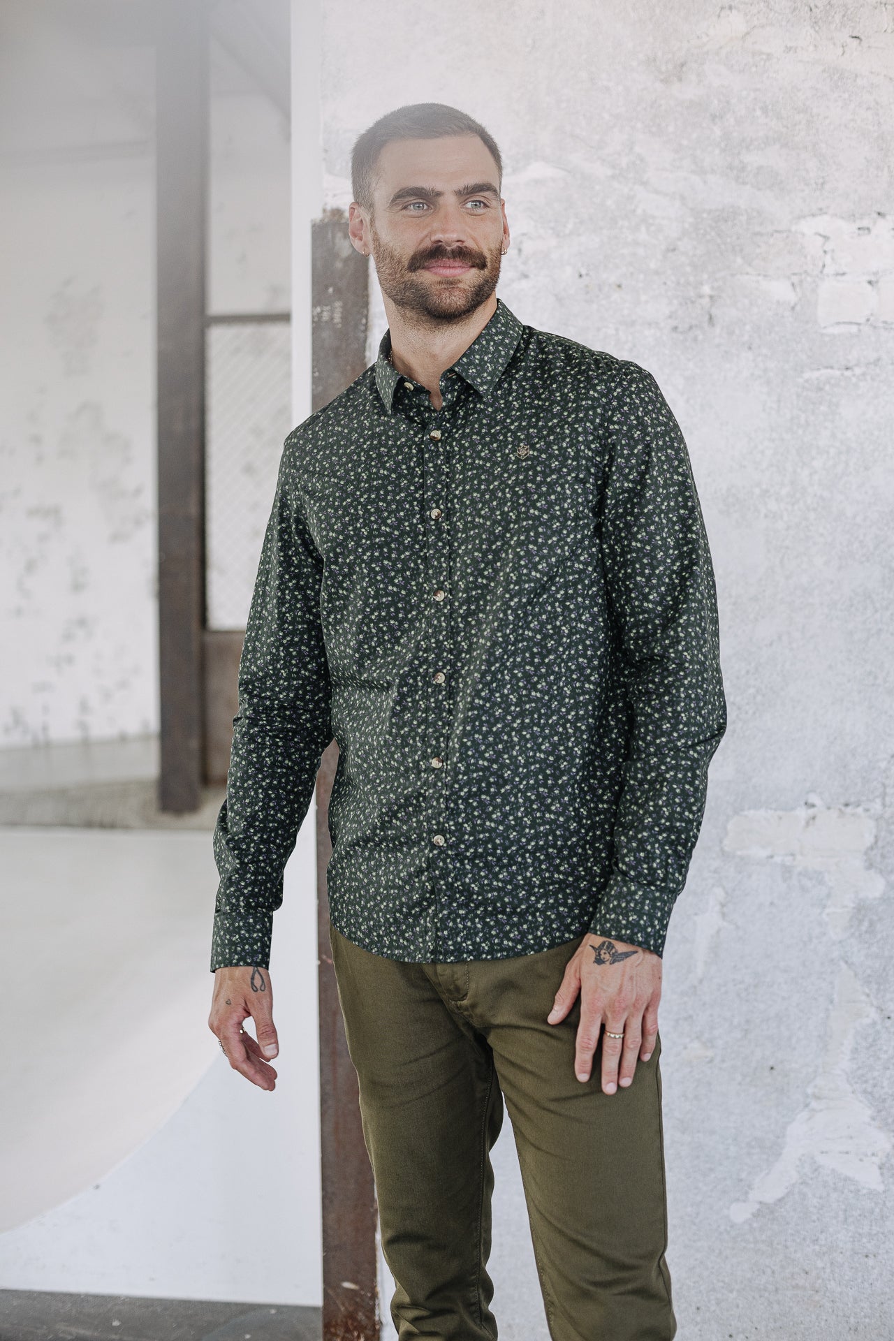 Chemise manches longues Men Yoris Floreal green gables | Freeman T. Porter