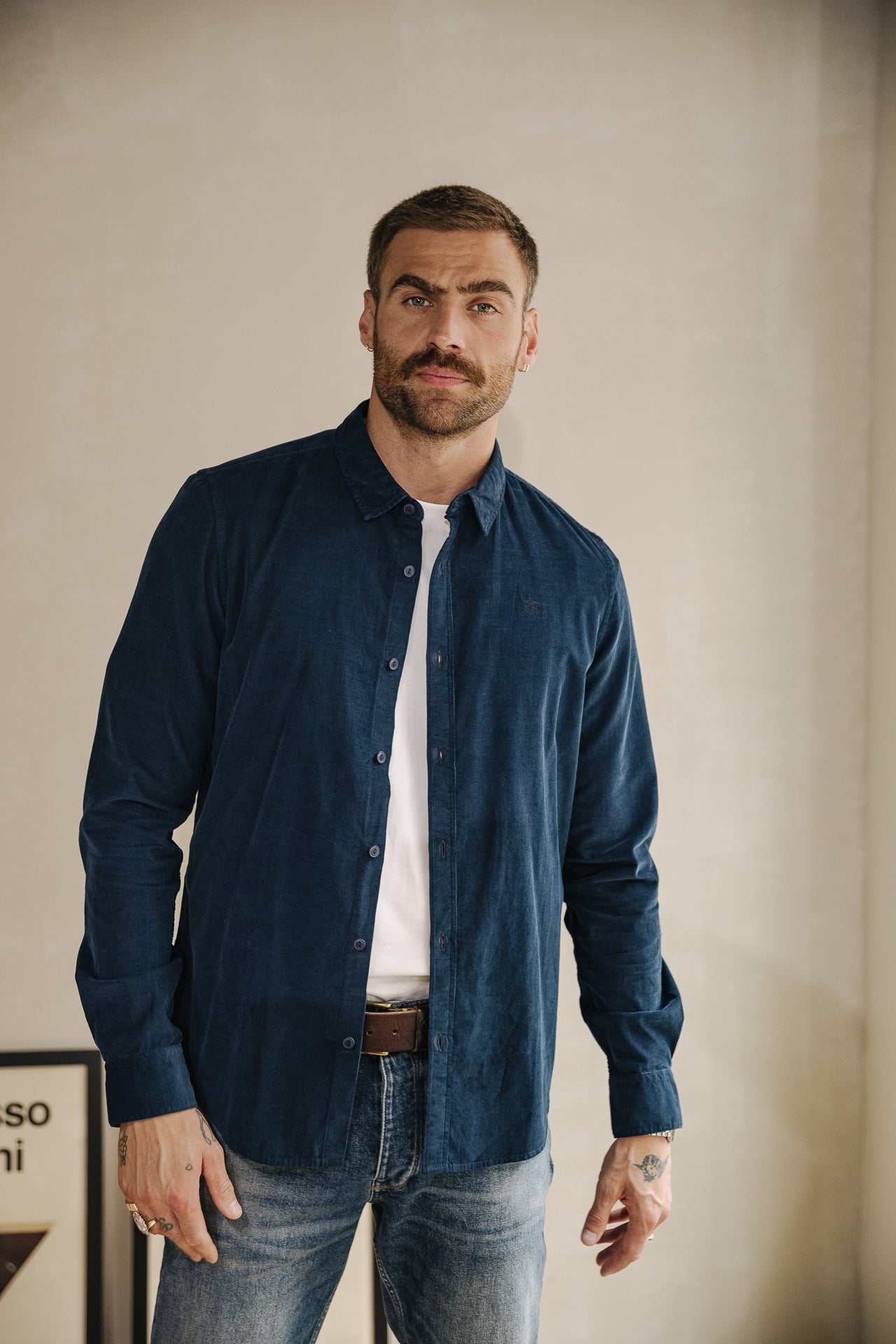 Chemise manches longues Hombres Yoris Milleraies navy | Freeman T. Porter