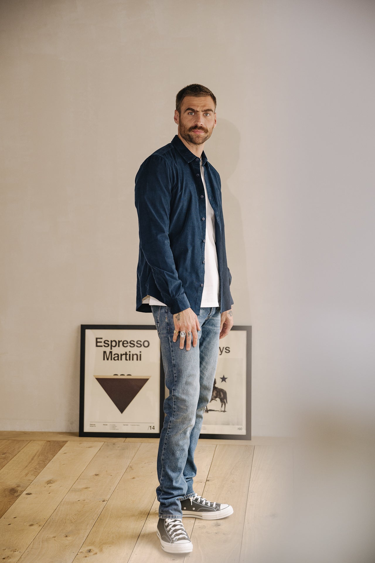 Chemise manches longues Hombres Yoris Milleraies navy | Freeman T. Porter